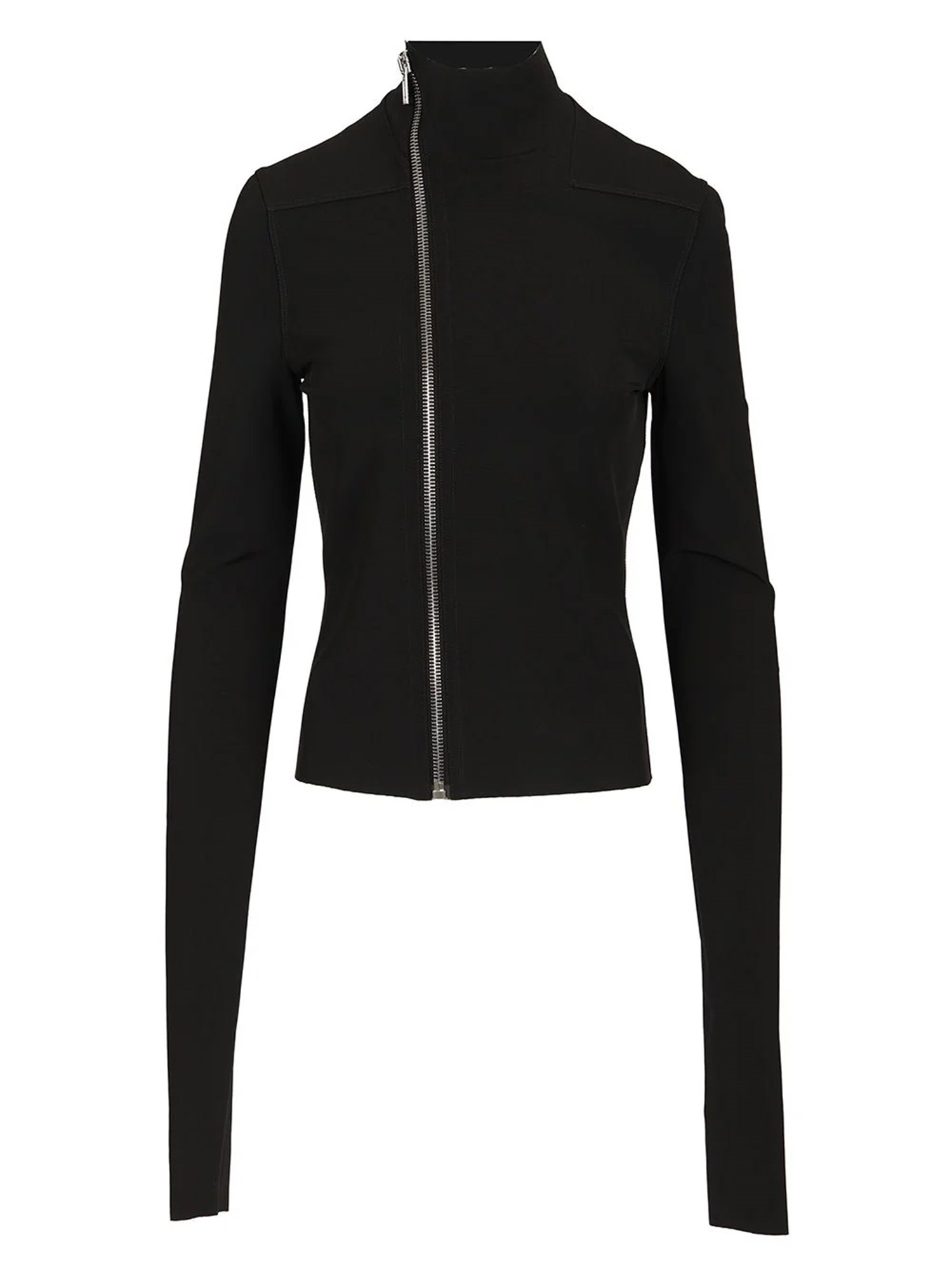 Rick Owens Tailored Jacket With High Collar And Long Sleeves In Blue