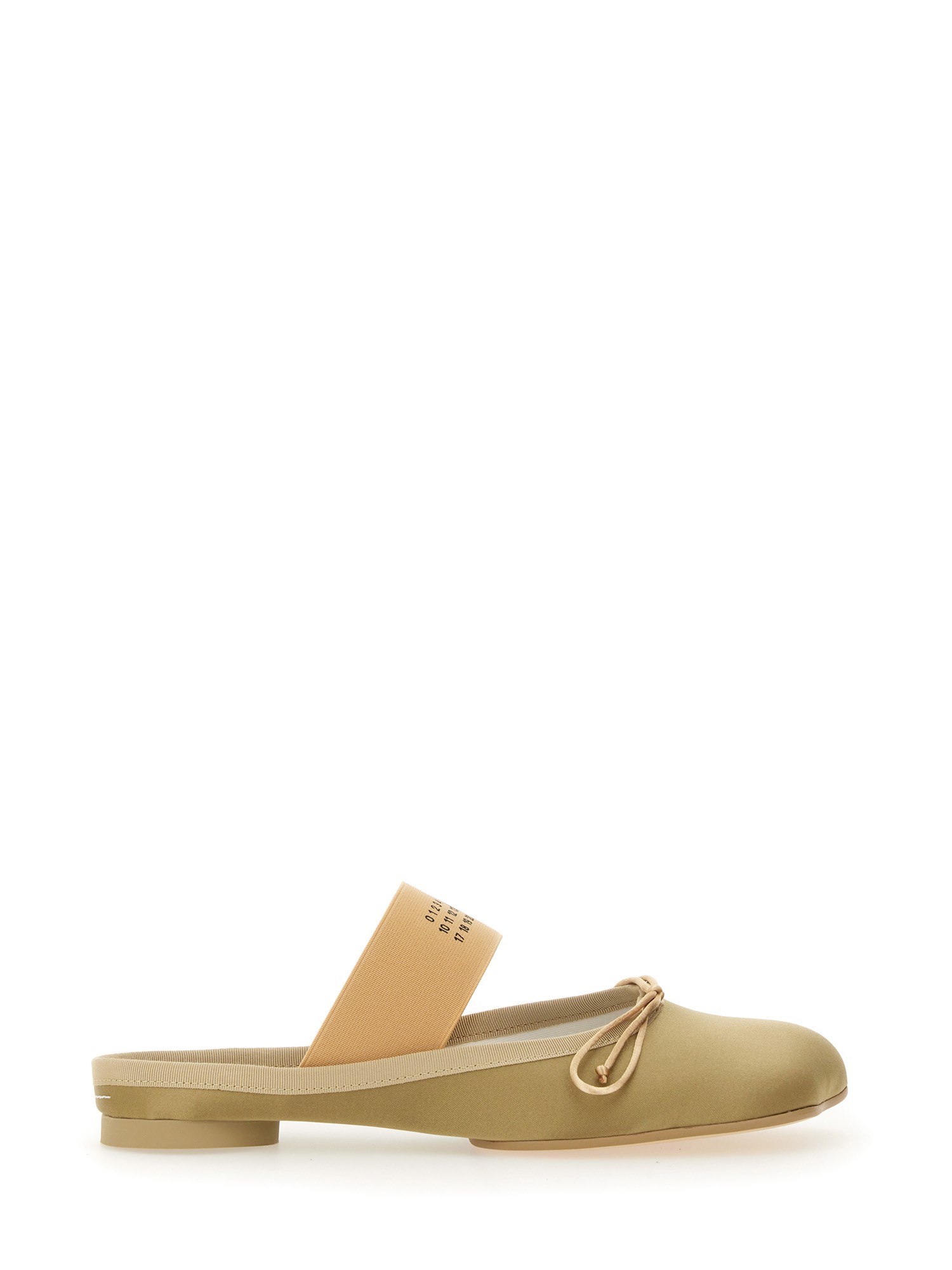 Shop Mm6 Maison Margiela Ballerina With Logo In Ivory