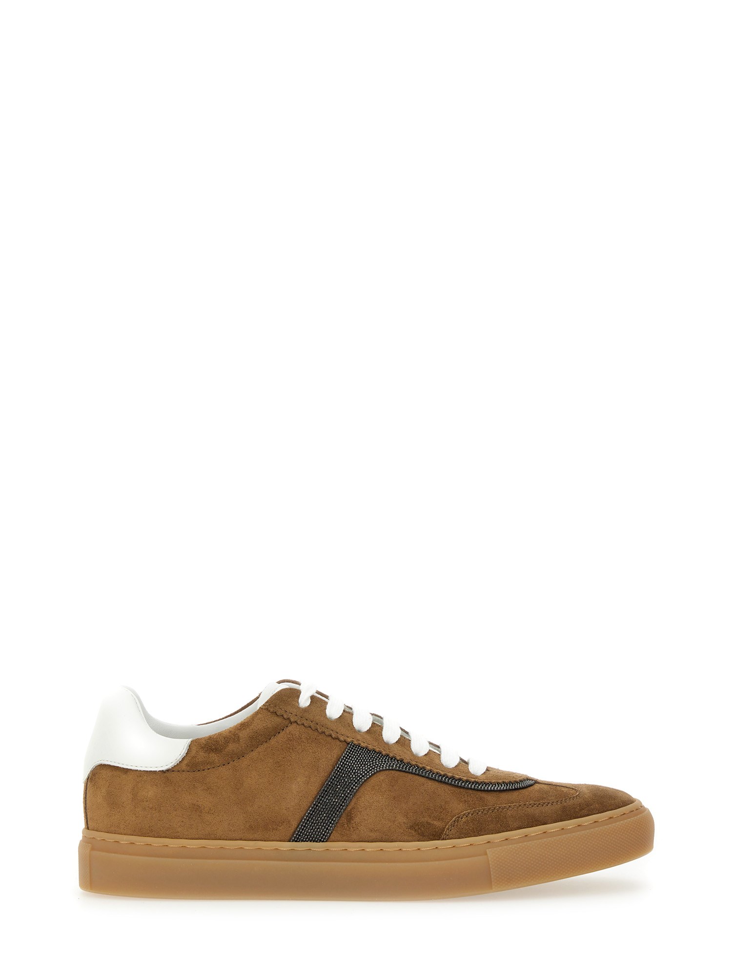 Brunello Cucinelli Leather Sneaker In Brown