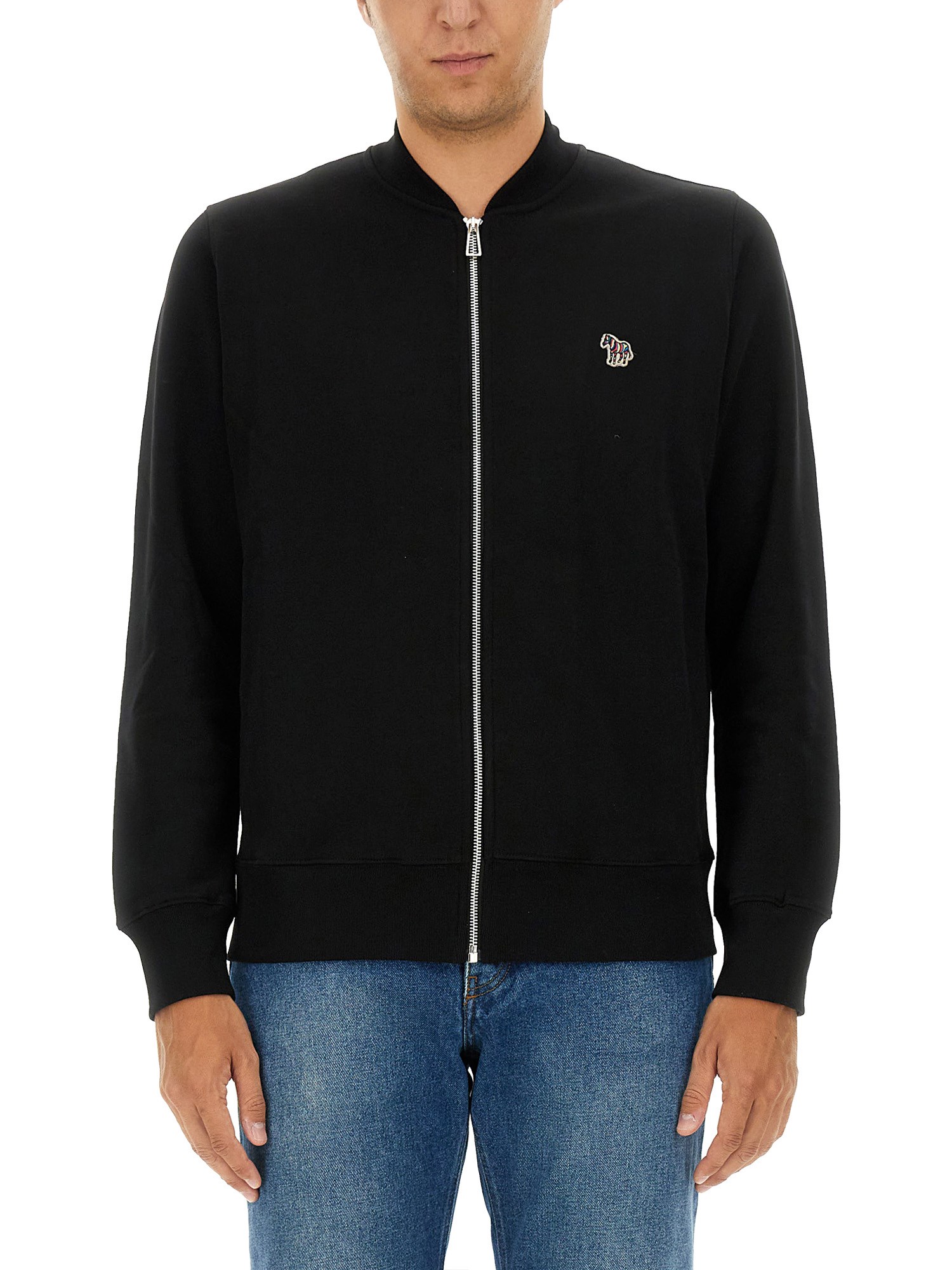 Ps By Paul Smith Ps Paul Smith Zebra Logo Cotton Sweatshirt In Black