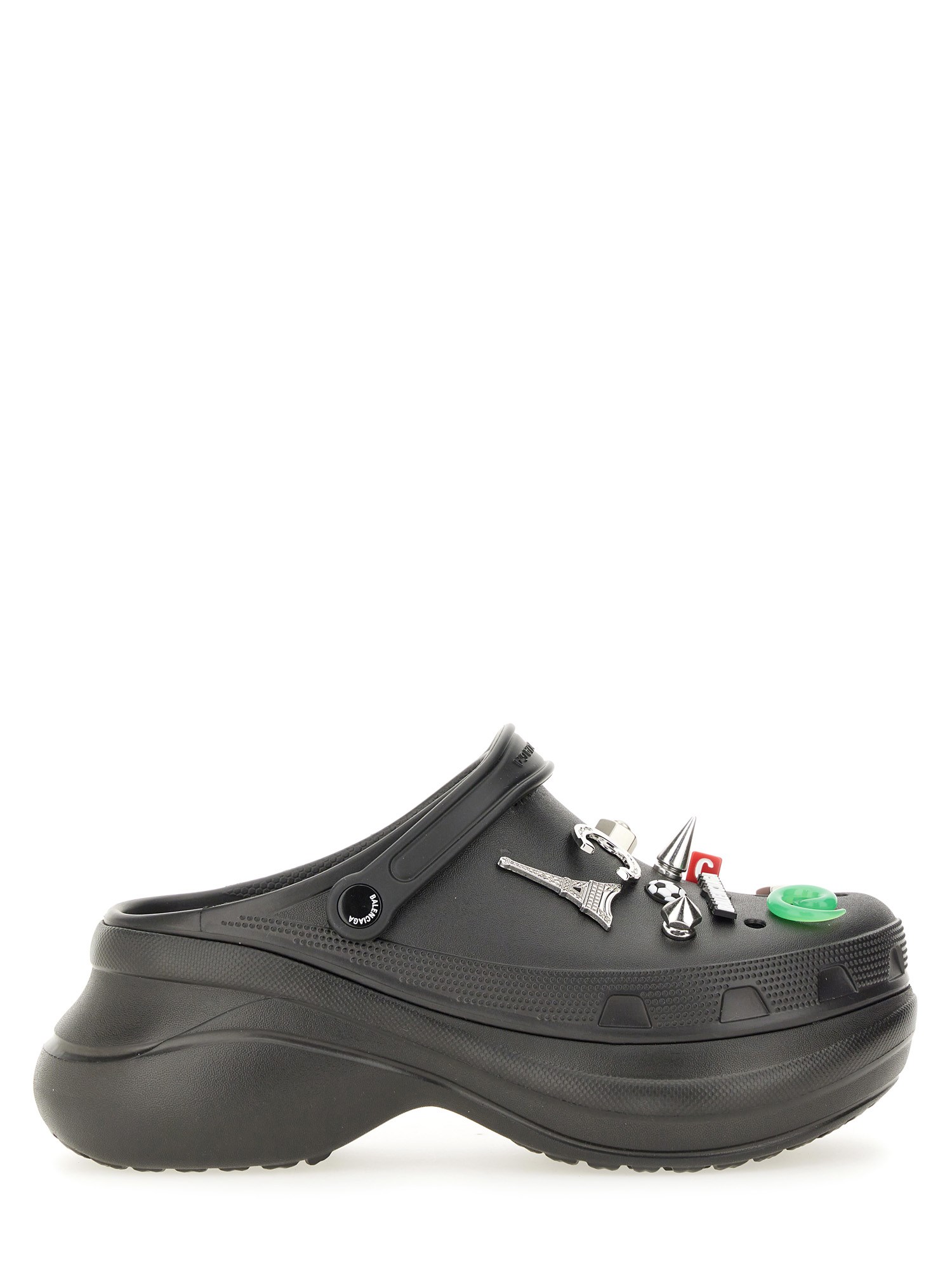 Balenciaga Platform Sandals Embellished Ventilation Holes In Black