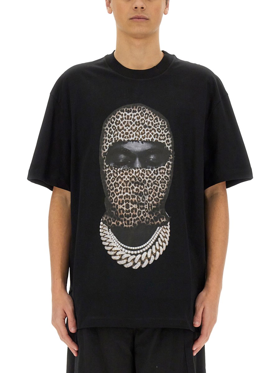 T-SHIRT CON STAMPA LEOPARD MASK 