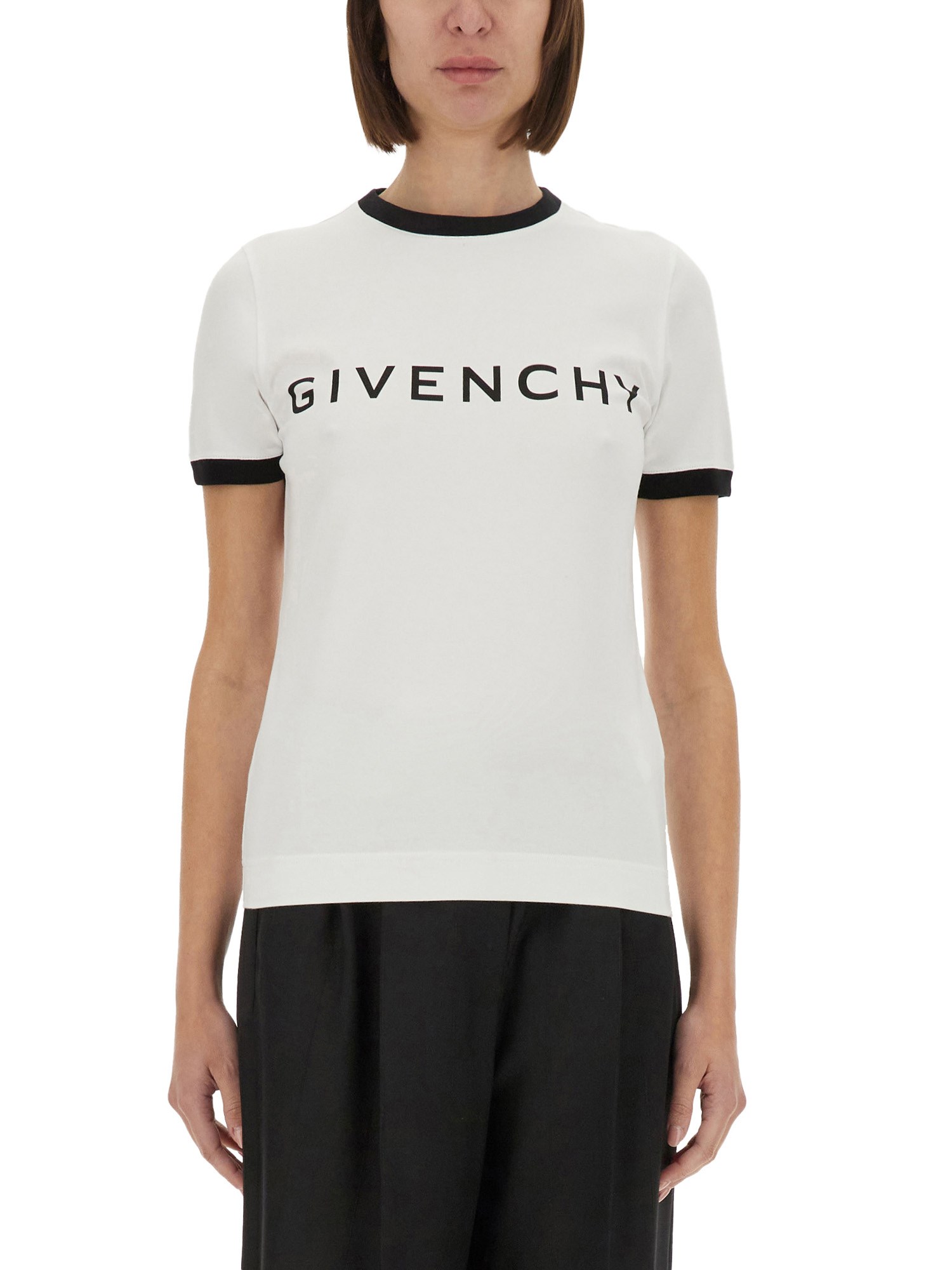 Givenchy Women Logo Print T-shirt In White