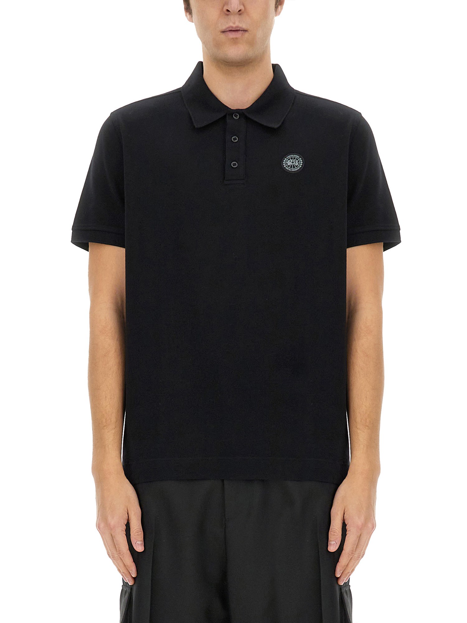Shop Canada Goose Polo With Logo In Black