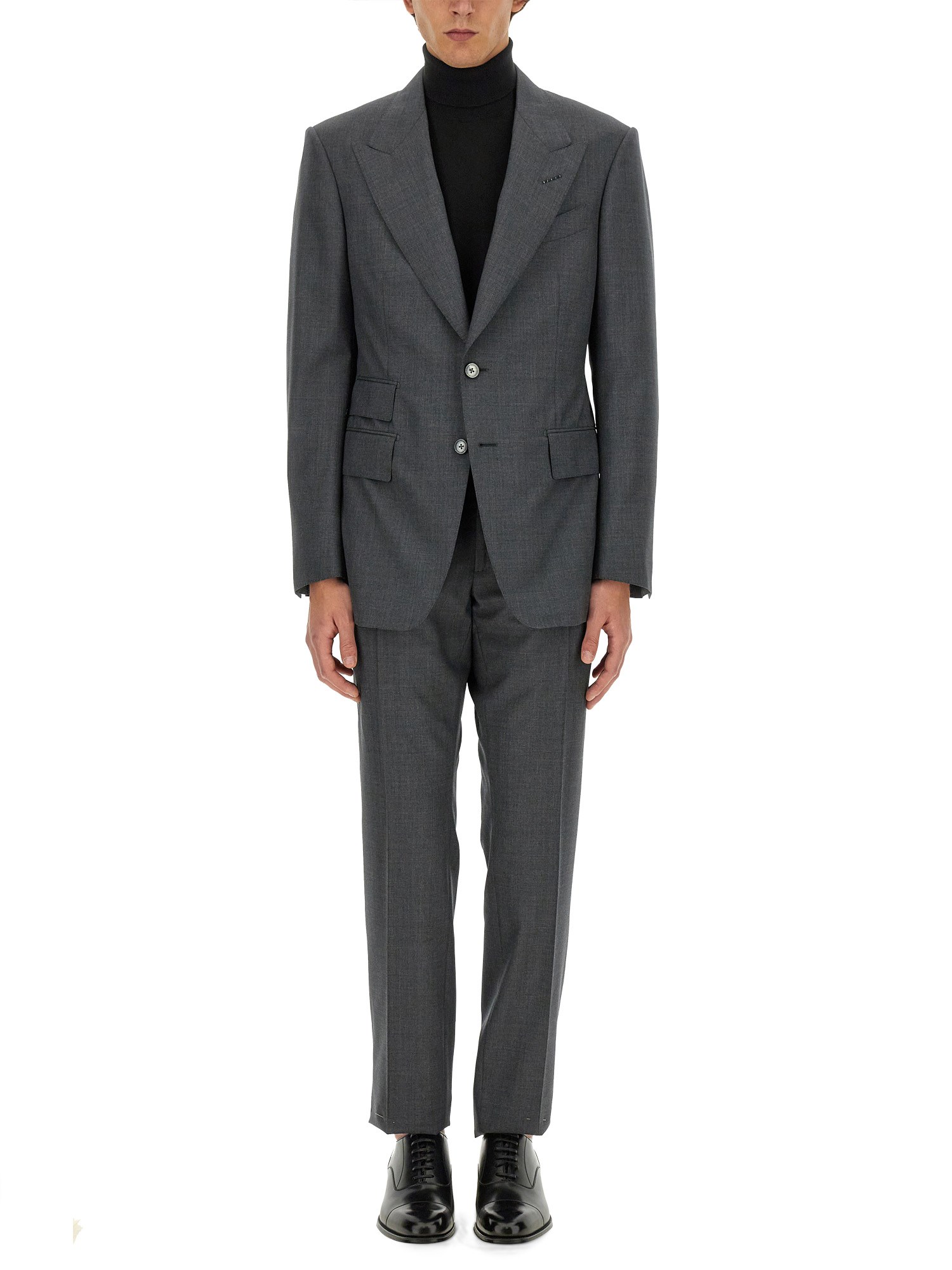 Tom Ford Shelton Fresco Stripe Wool Suit In Grey