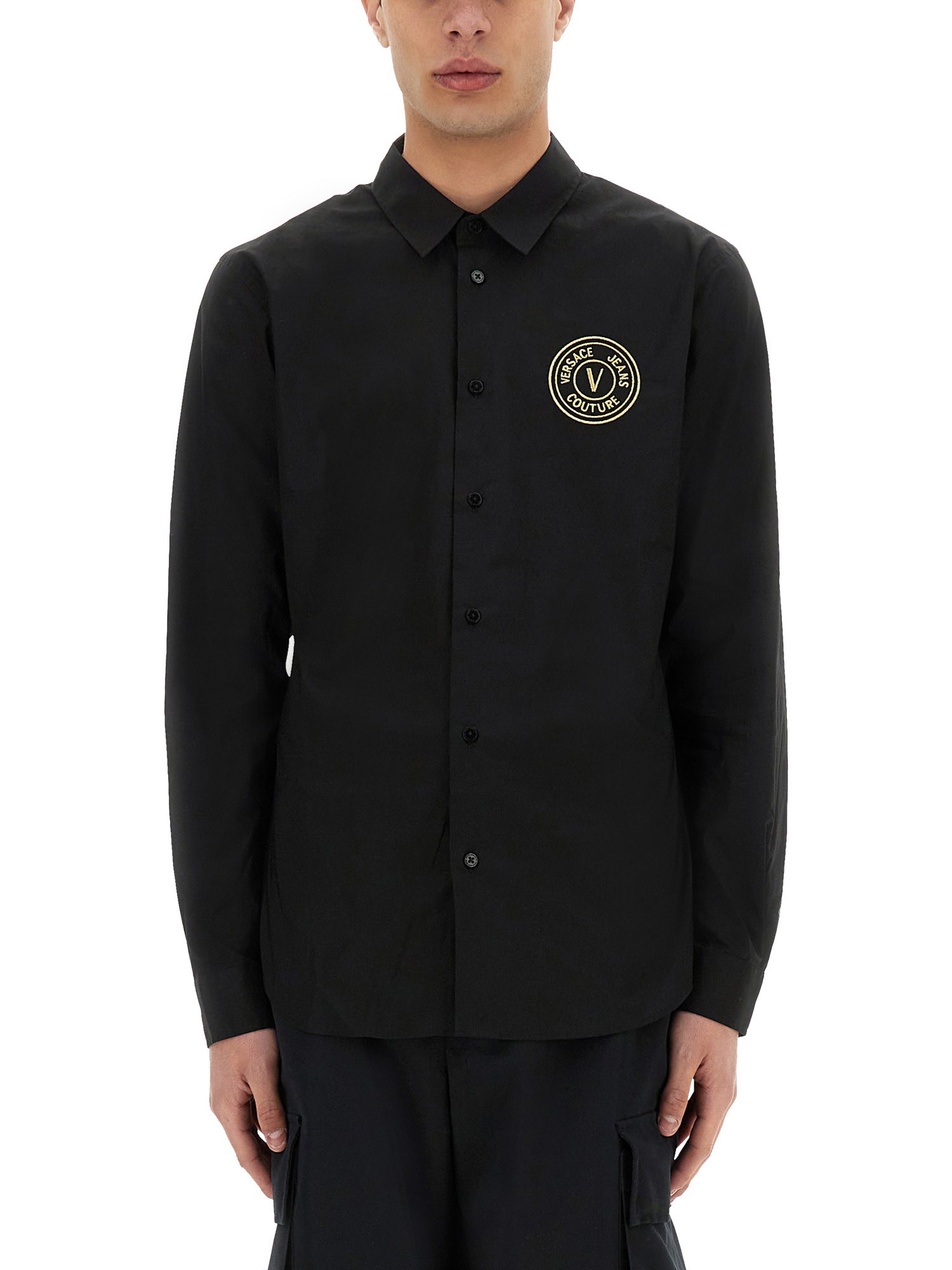 VERSACE JEANS COUTURE SHIRT WITH V-EMBLEM 
