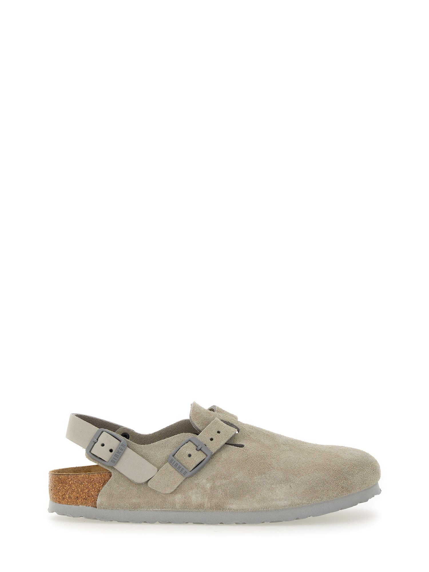 Birkenstock Stone Grey Suede Tokyo Slipper In White