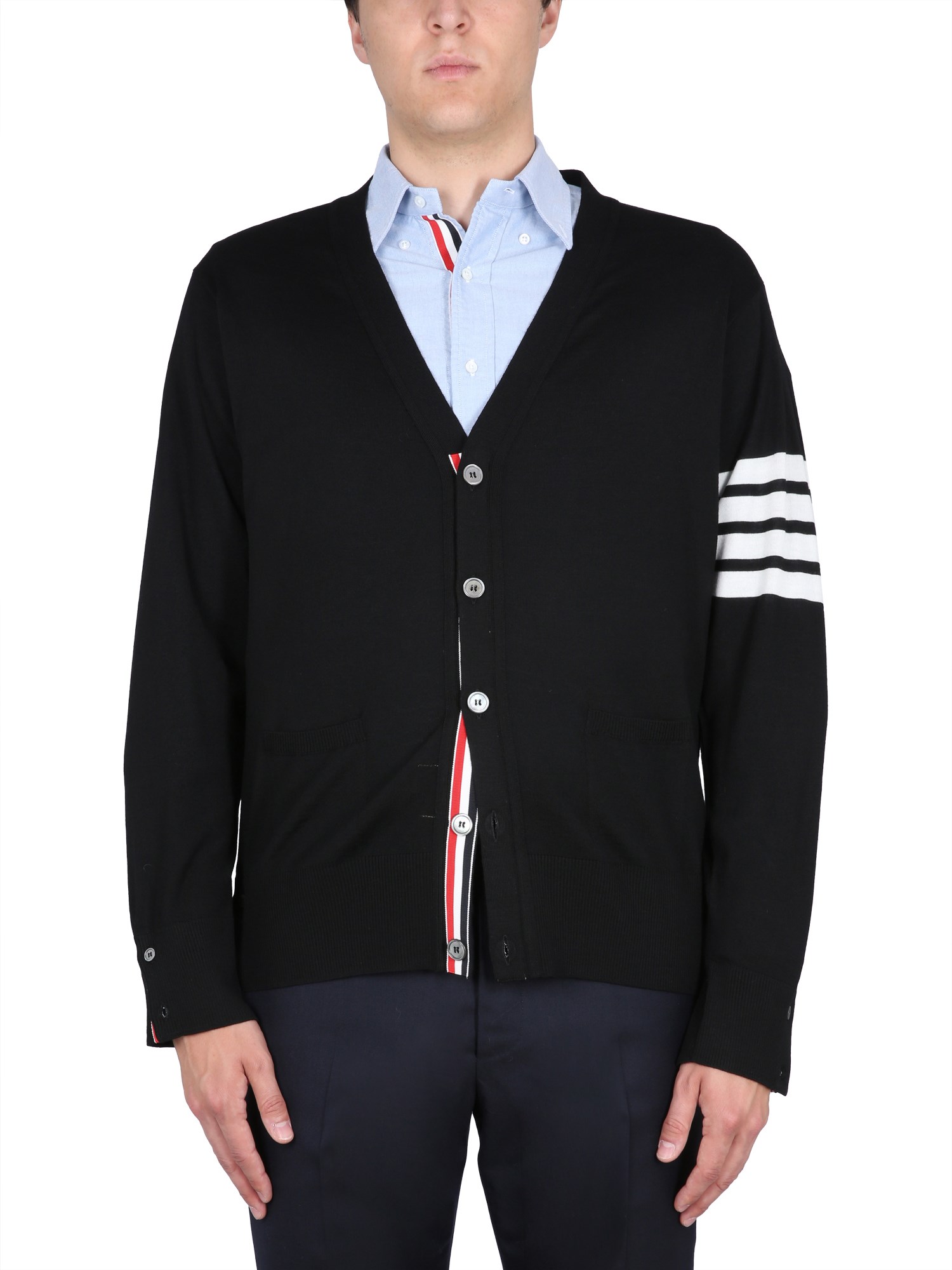 Shop Thom Browne 4-bar Cardigan In Black