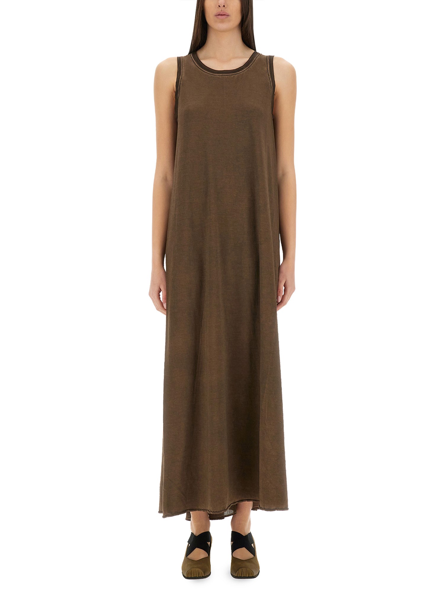 Shop Uma Wang Maxi Dress "date" In Brown