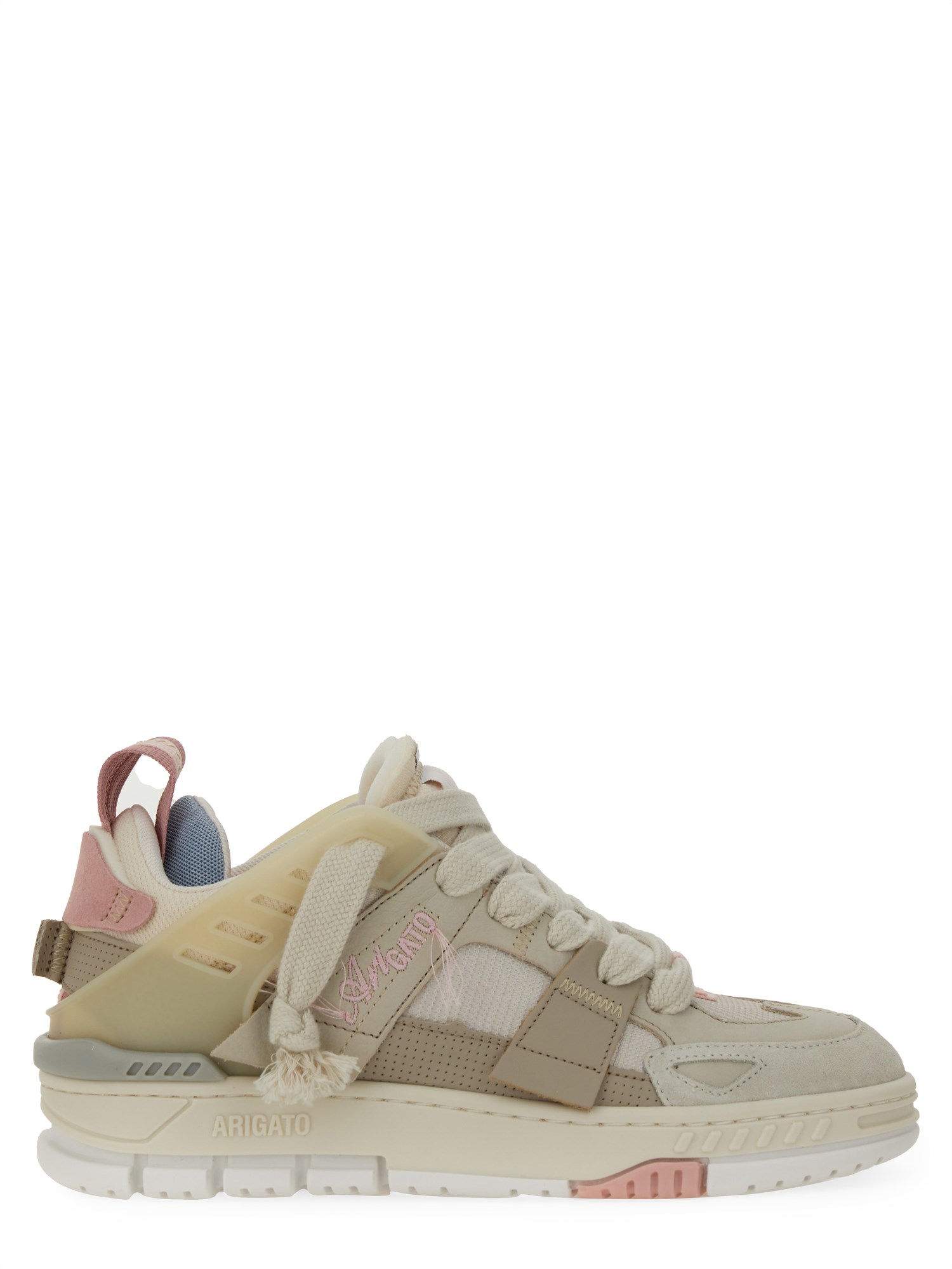 Axel Arigato Area Patchwork Sneakers In Beige Suede And Fabric In Beige