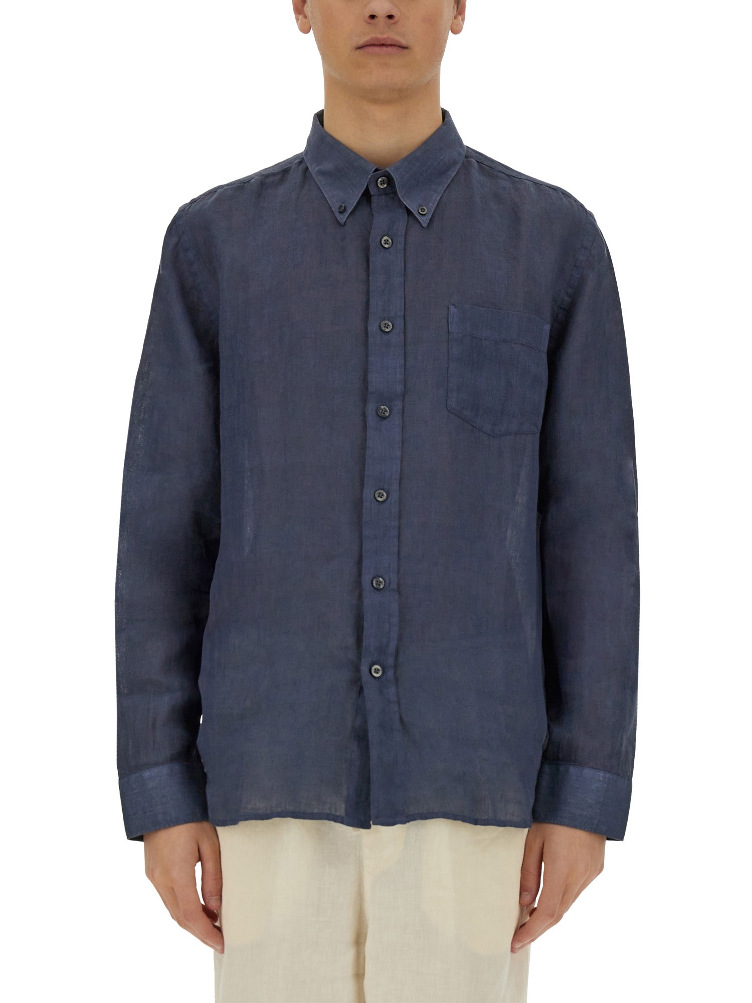 120% lino camicia button down