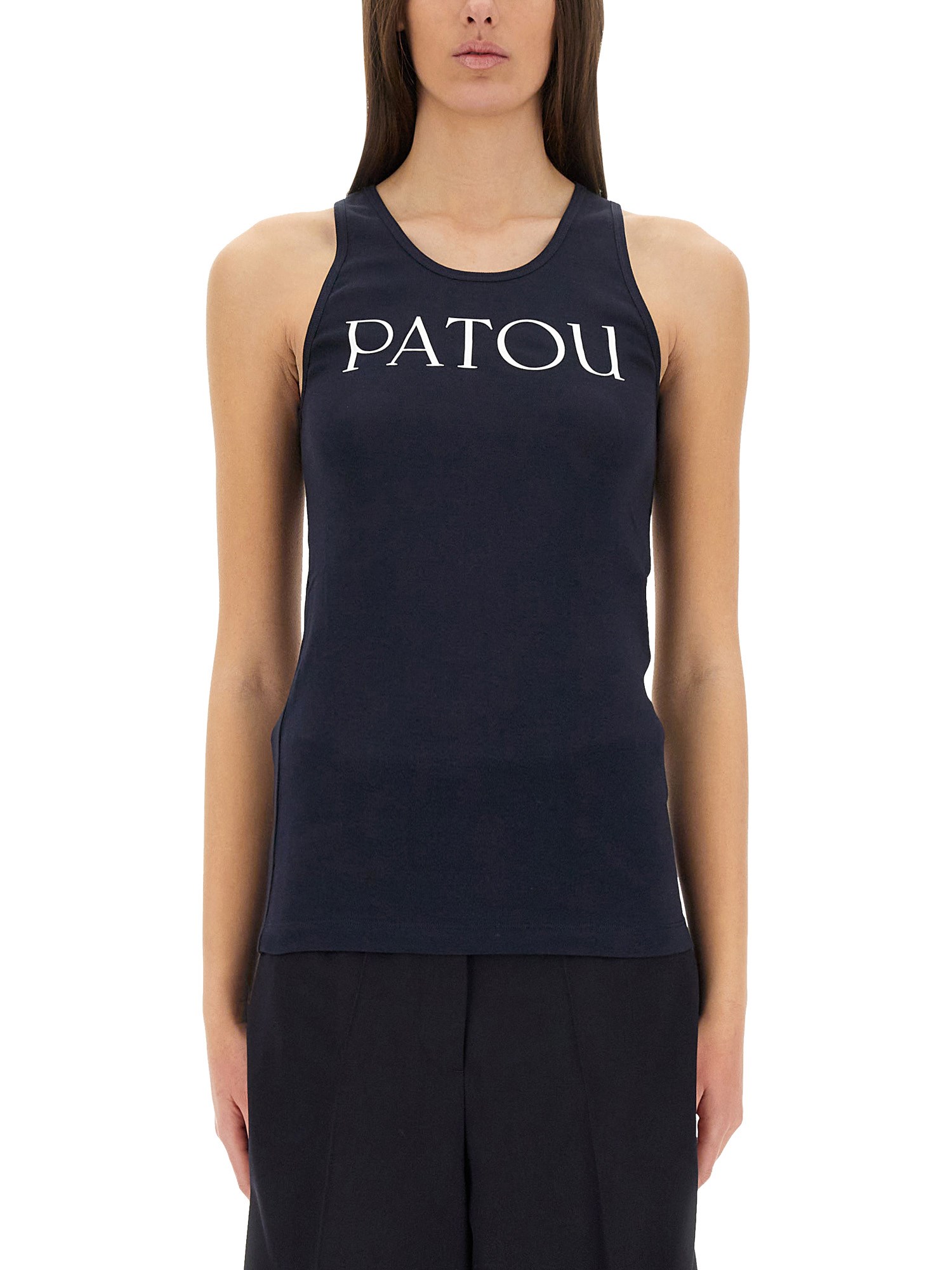 Patou Tank Top With Logo In Black