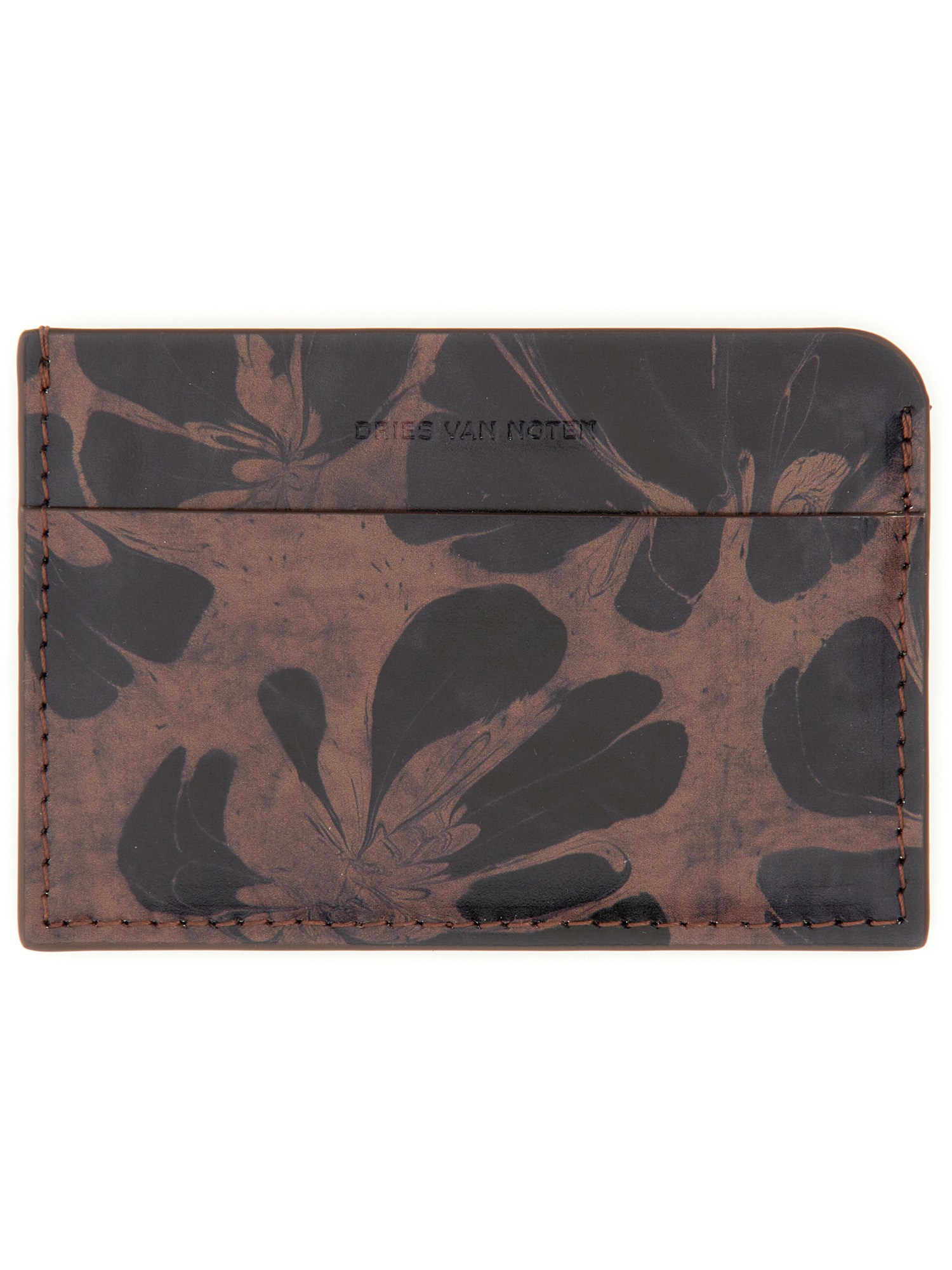Dries Van Noten Leather Card Holder In Multicolour