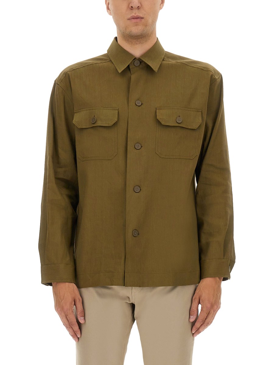 CAMICIA IN LINO E VISCOSA STRETCH