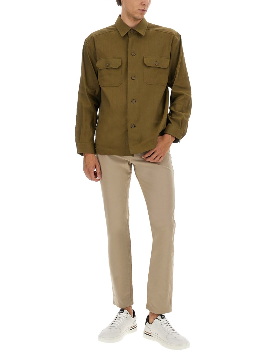 CAMICIA IN LINO E VISCOSA STRETCH