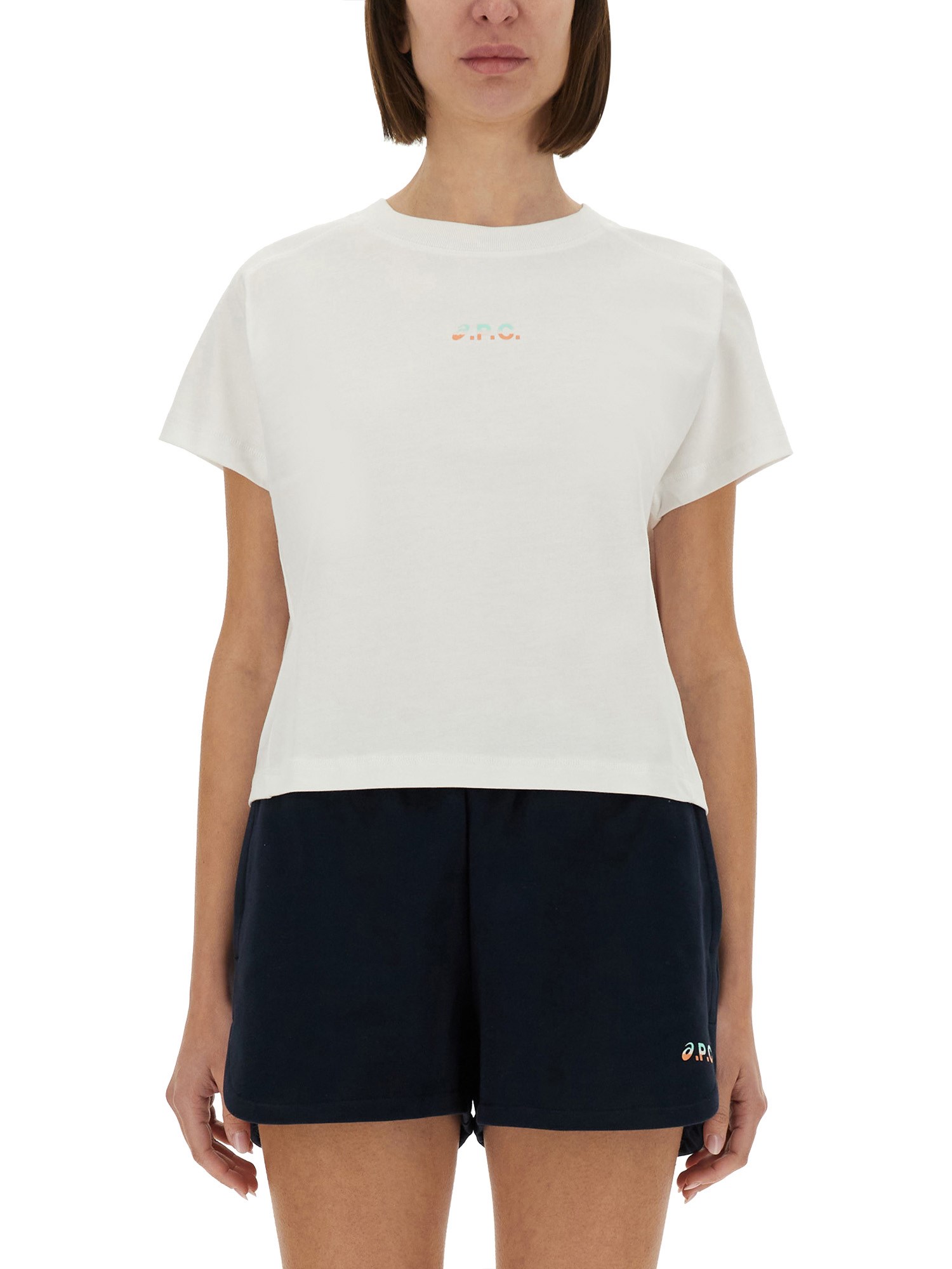 A.p.c. X Asics A. P.c. X Asics "cloud" T-shirt In White