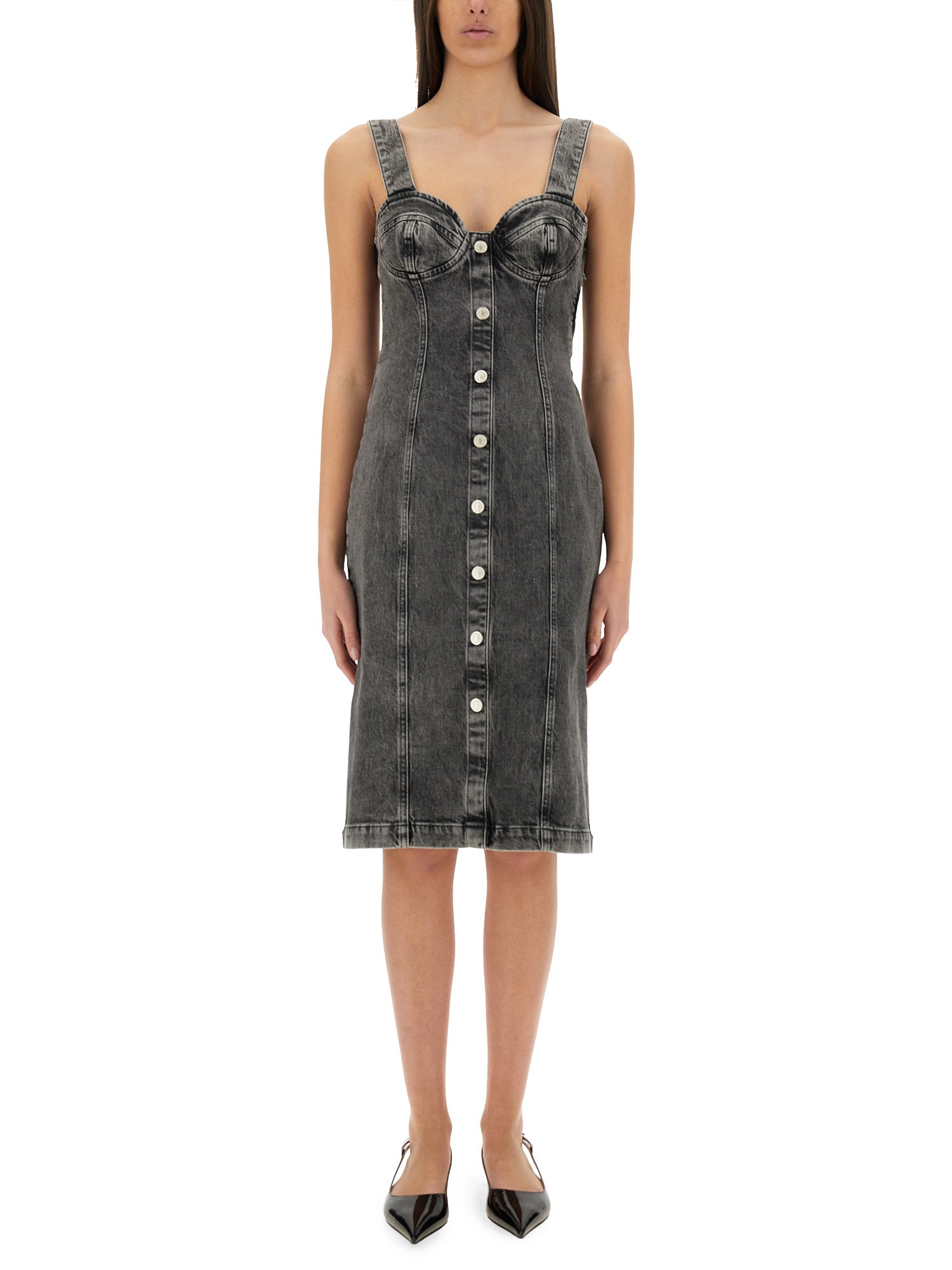 moschino jeans denim midi dress