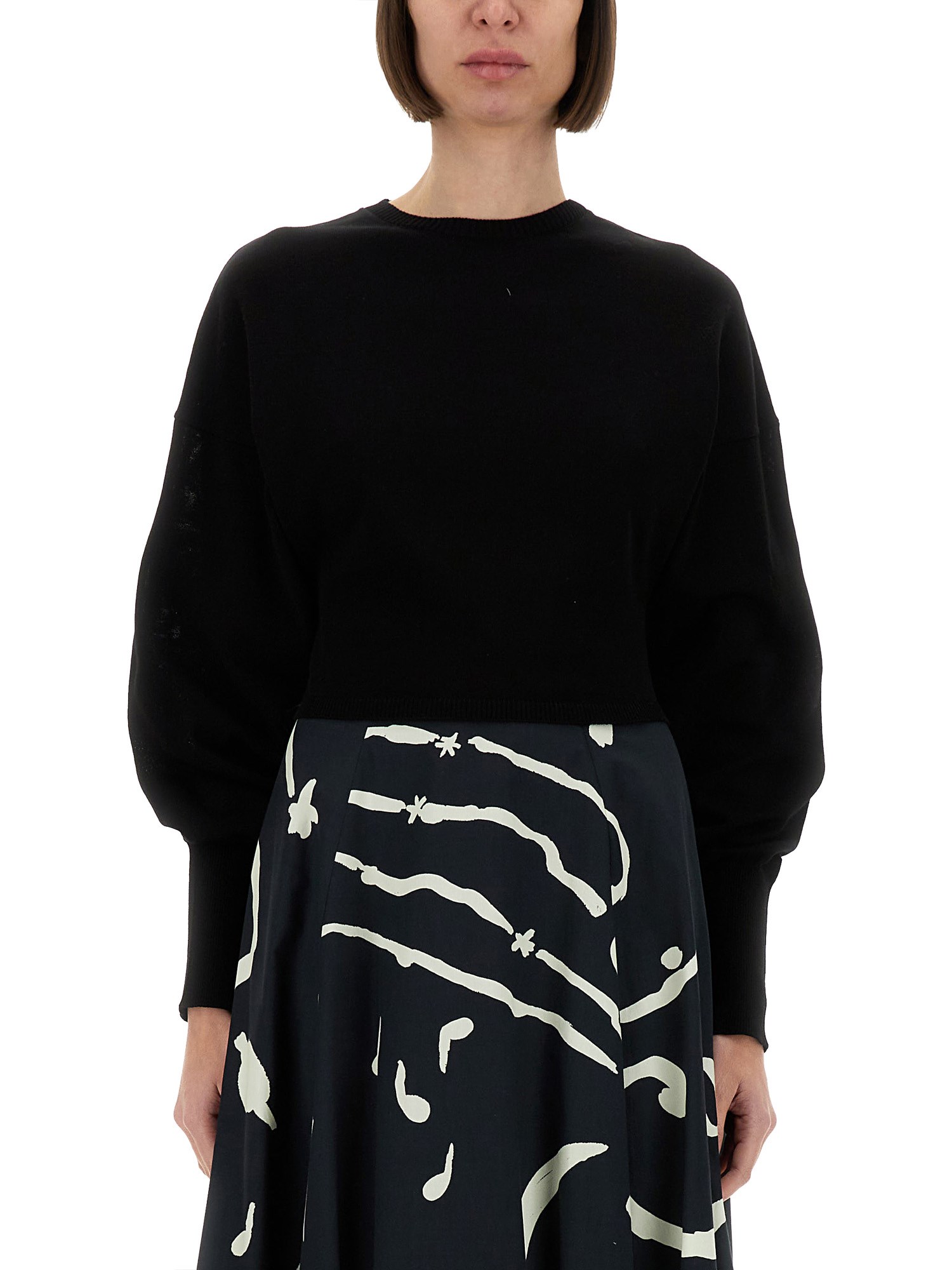 Alysi Cropped Shirt In Black