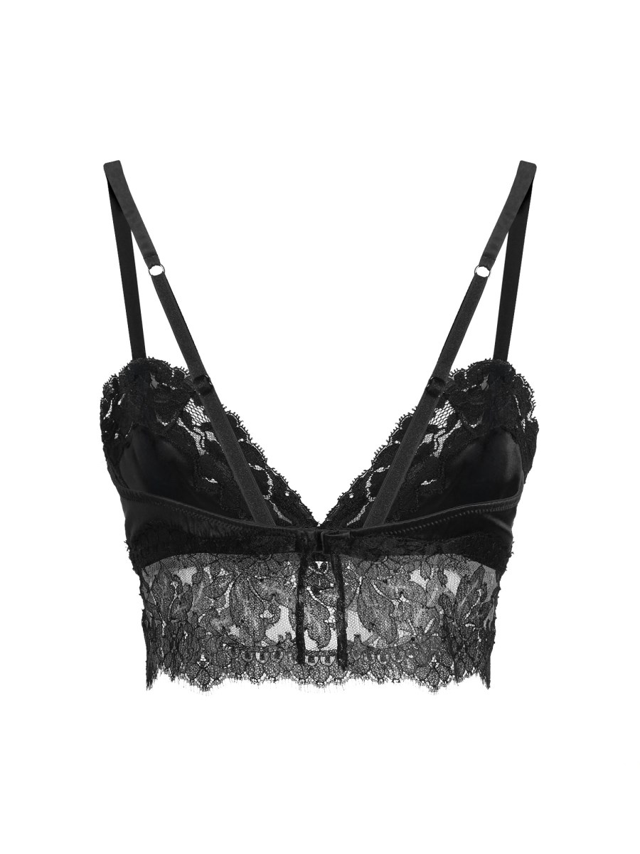 TOP BRALETTE IN RASO E PIZZO