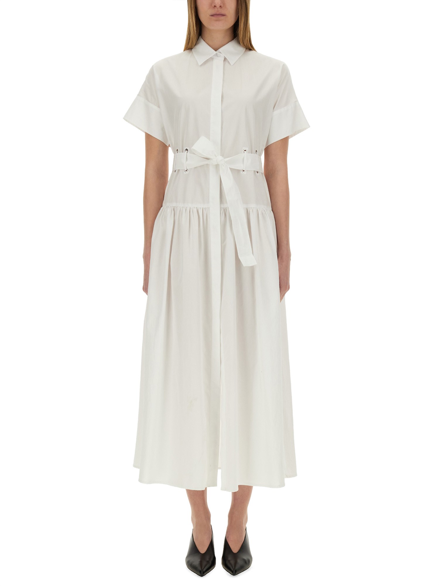 Max Mara Agoraio Cotton Chemisier Dress In White