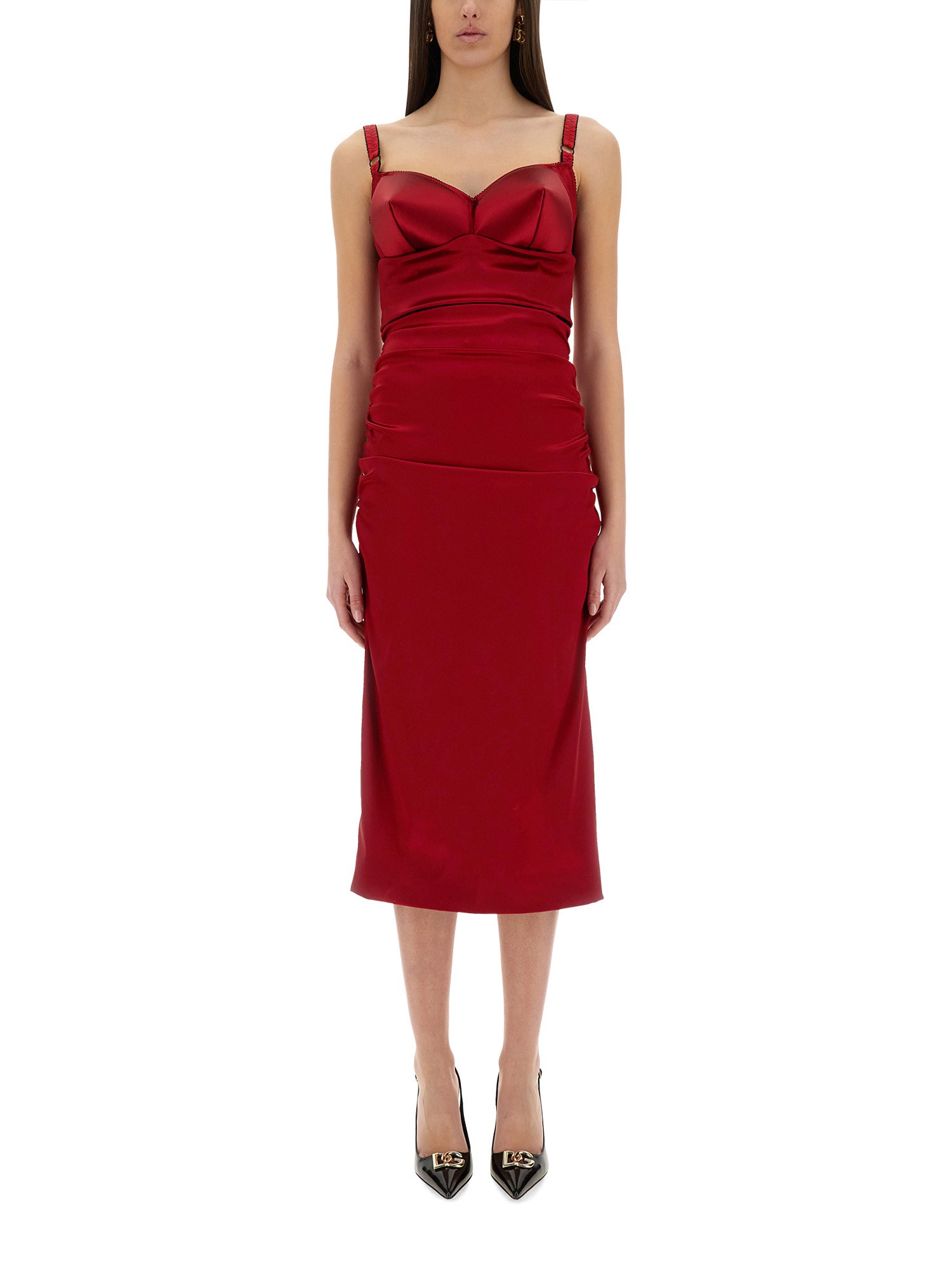 DOLCE & GABBANA LONGUETTE DRESS WITH CONE CUPS 