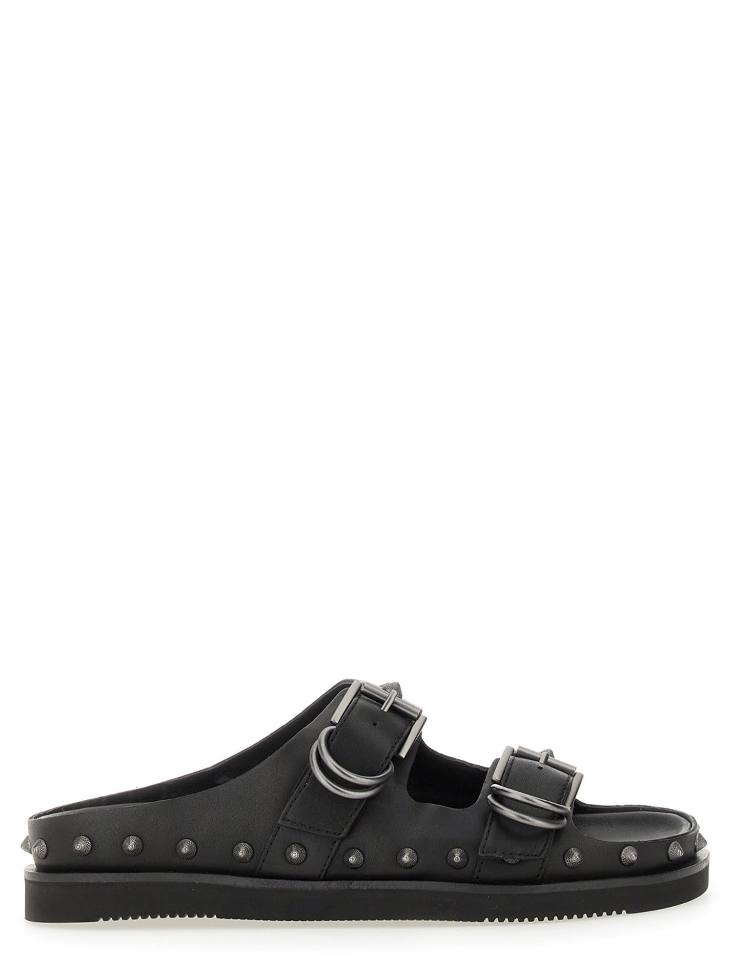 Ash Stud-detail Leather Sandals In Black