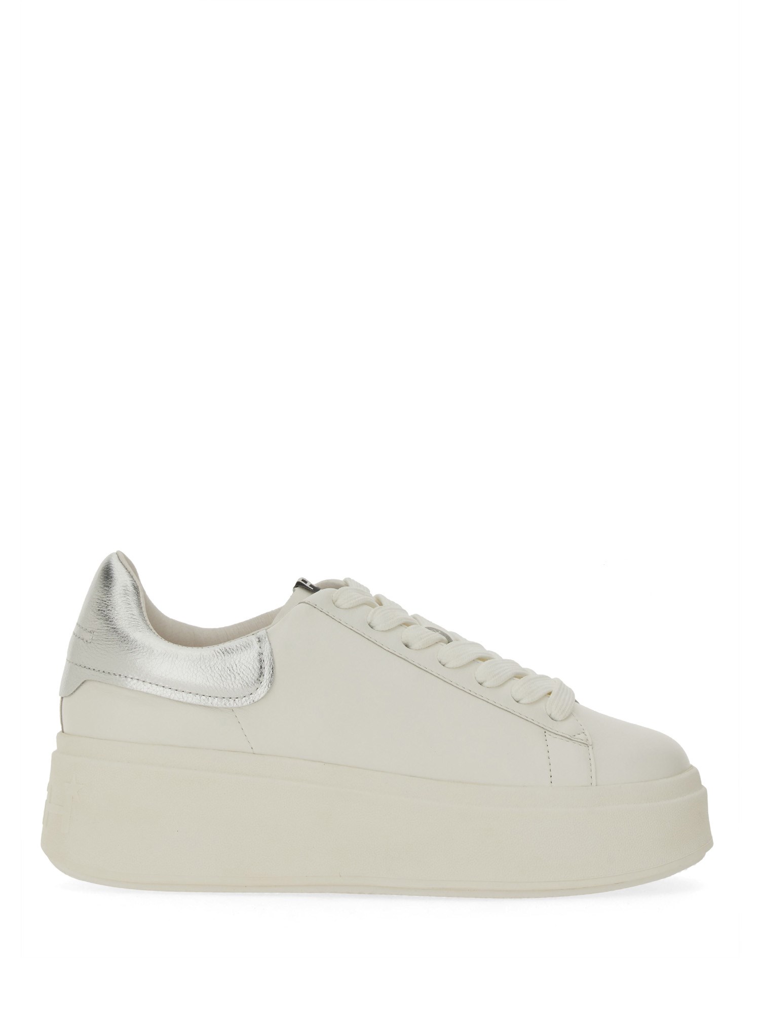 Ash Ankle Padded Platform Sole Metallic Heel In White
