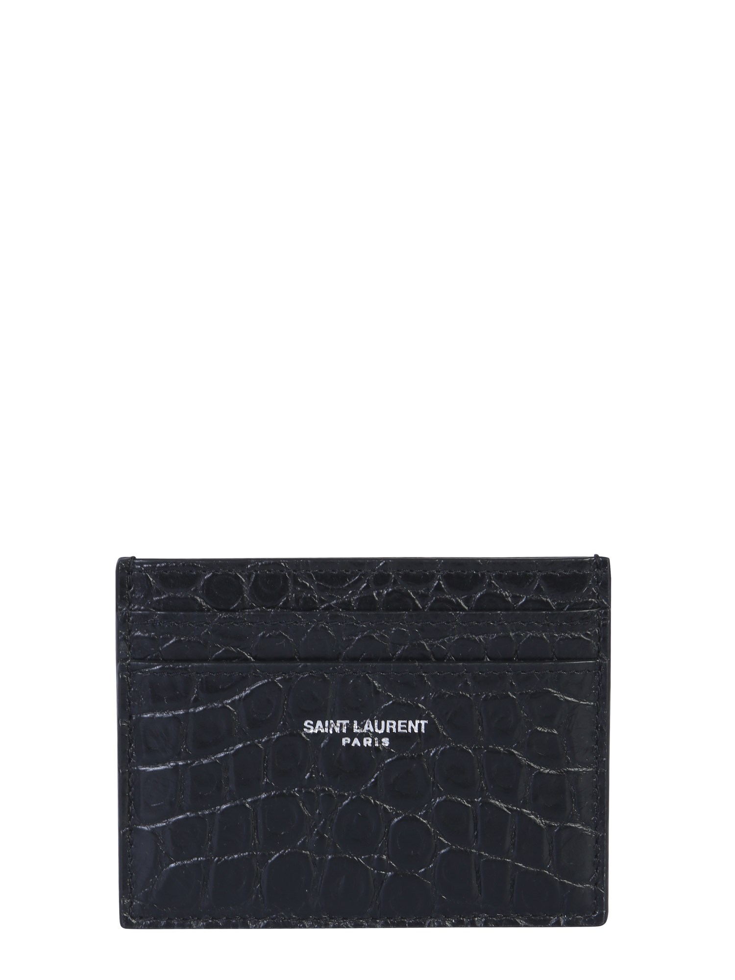 Saint Laurent Leather Card Holder In Black