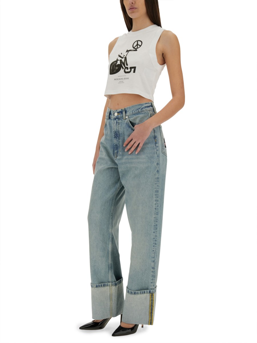 JEANS WIDE FIT CON RIVOLTO