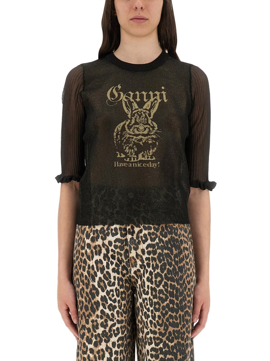 TOP IN JACQUARD TRASPARENTE