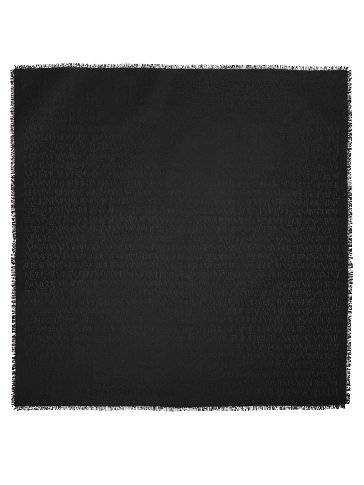Saint Laurent Jacquard Square Scarf In Black