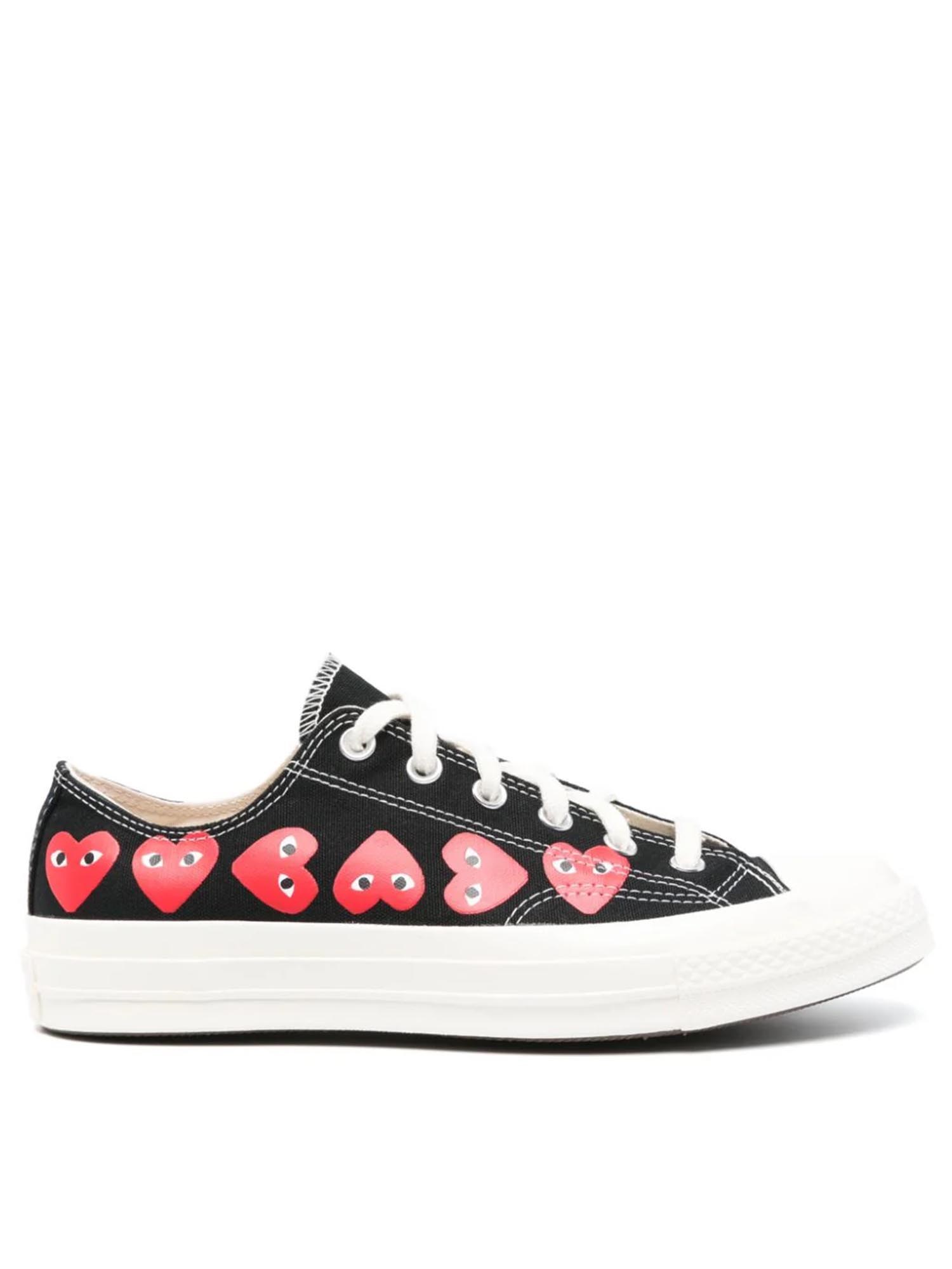 Comme Des Garcons Play Converse "chuck 70 Multi Hearts" Sneaker In Black