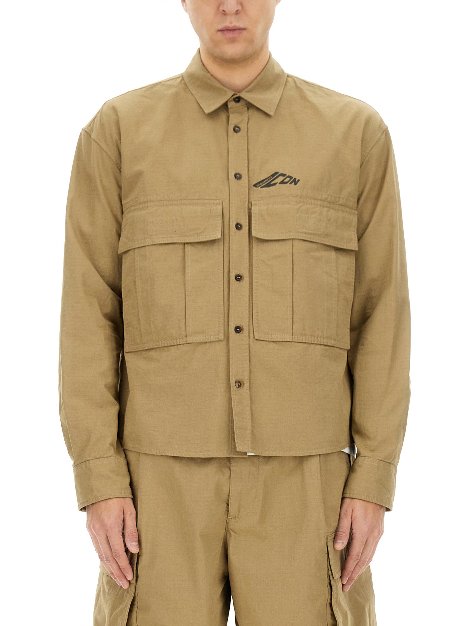 Shop Dsquared2 "icon Ripstop" Shirt In Brown