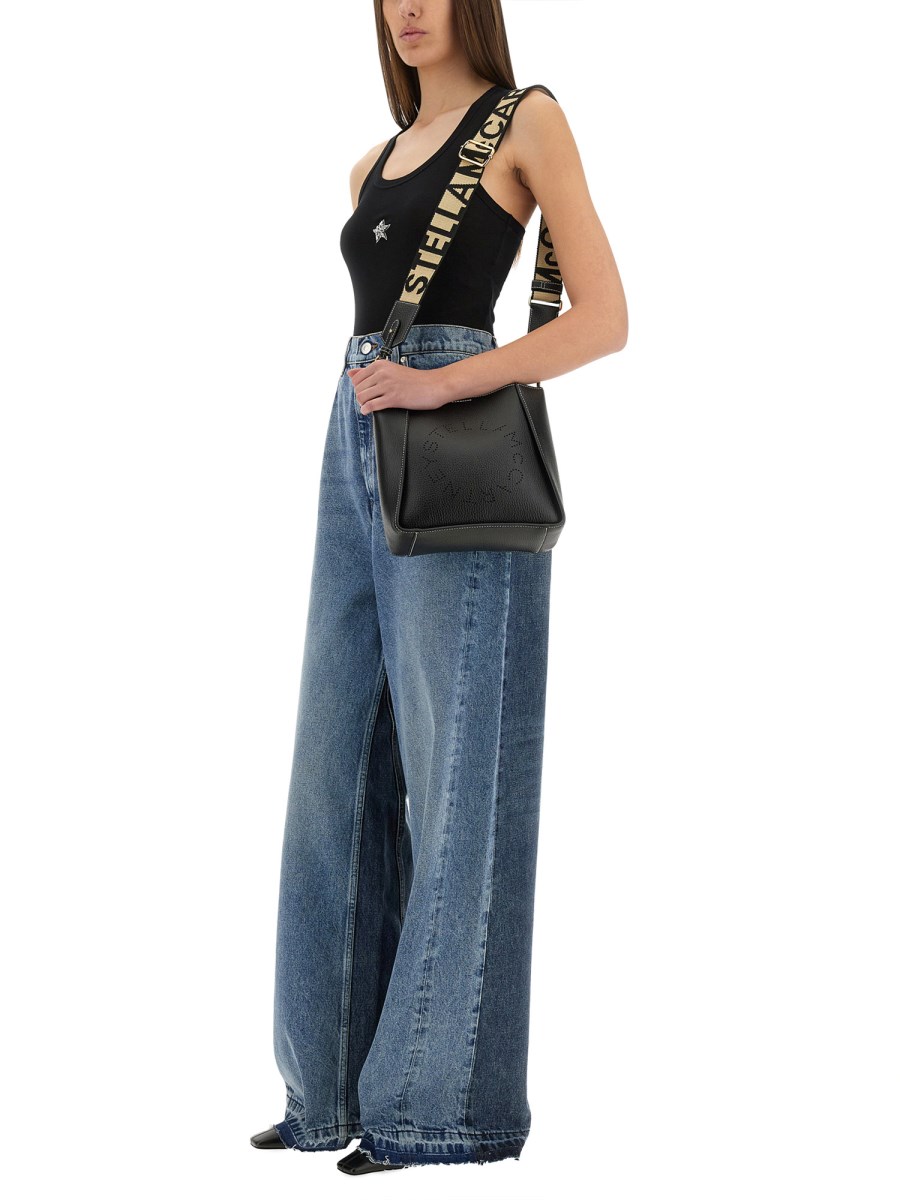 JEANS WIDE-LEG CON PANNELLI A CONTRASTO