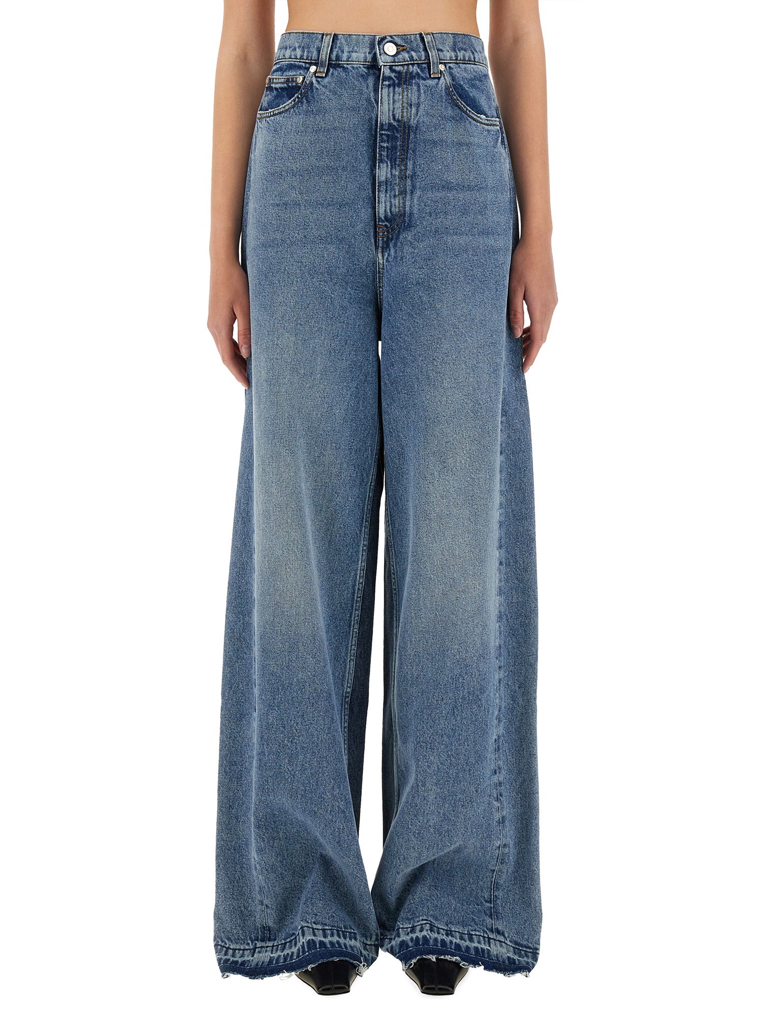 stella mccartney wide-leg jeans with contrasting panels