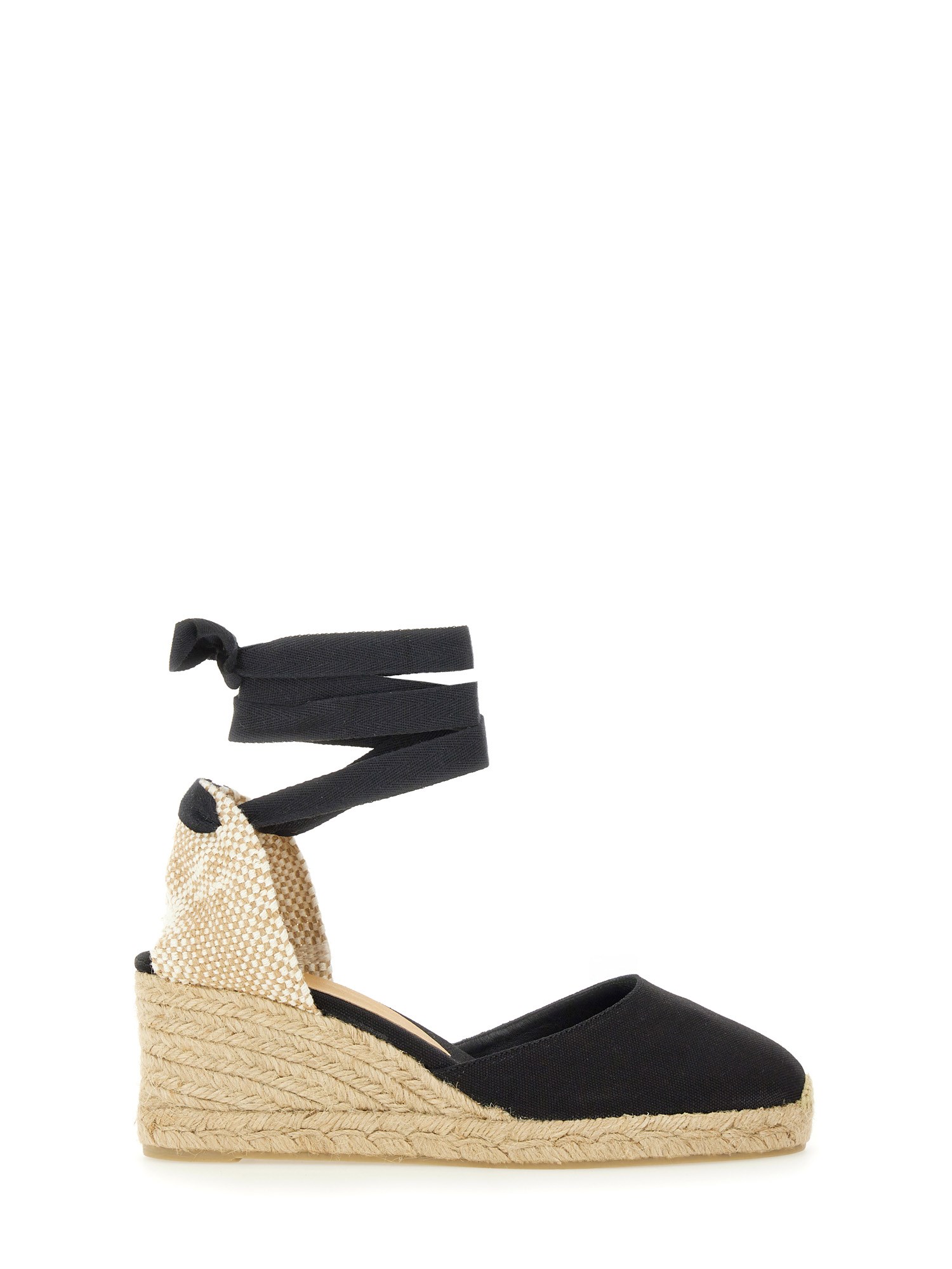Castaã±er Black Canvas Carina Wedges In Black