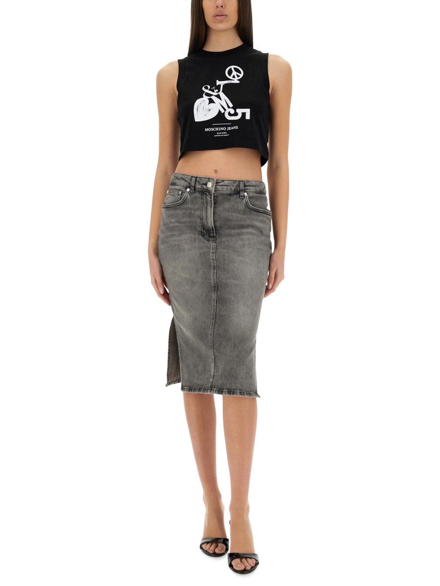 TOP CROPPED CON STAMPA