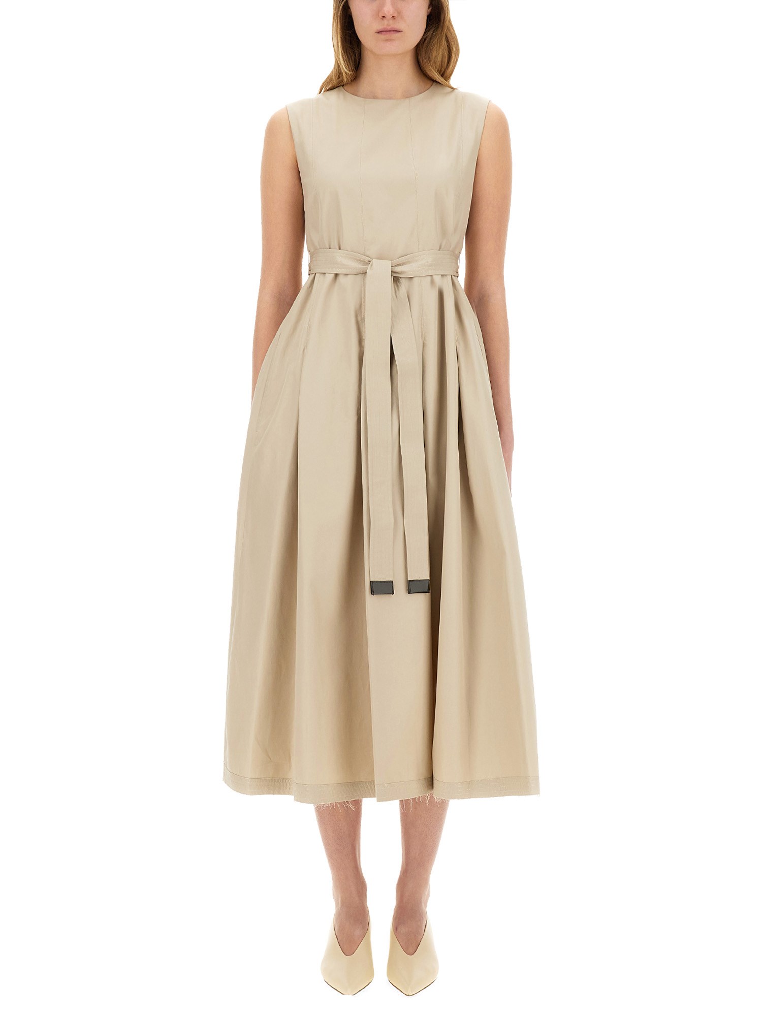 S Max Mara Sleeveless Dress In Beige