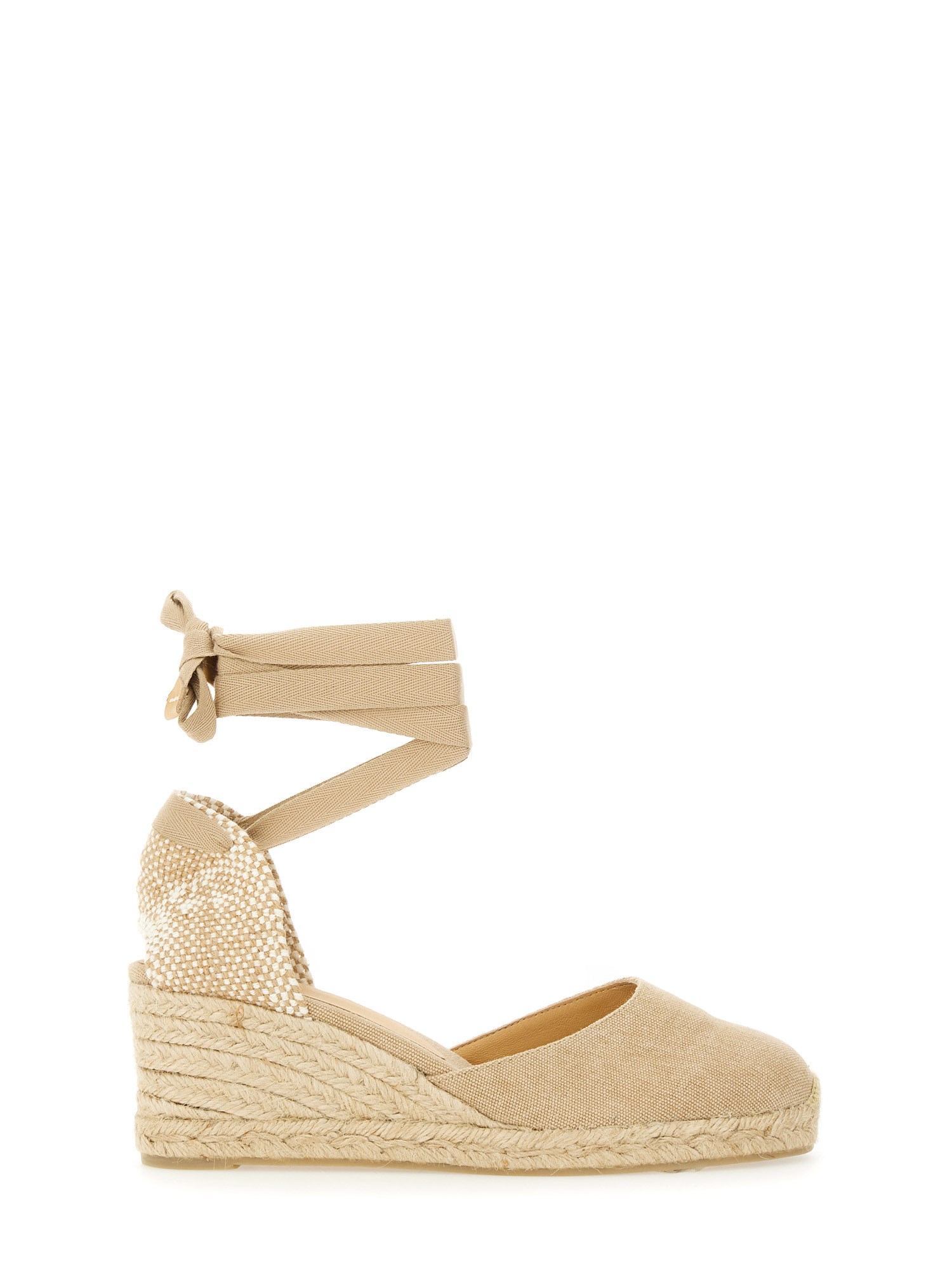 Castaã±er Women's Carina Raffia Wedge Espadrilles Sandal In Beige