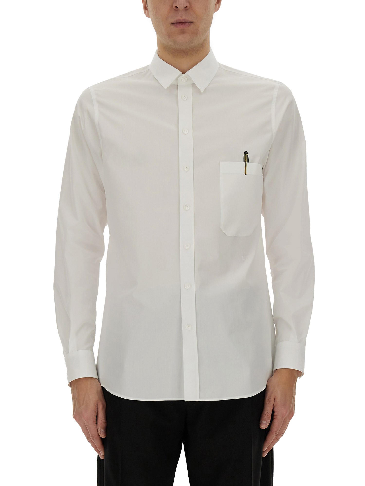 Moschino Office Inspiration Stretch Poplin Shirt In White