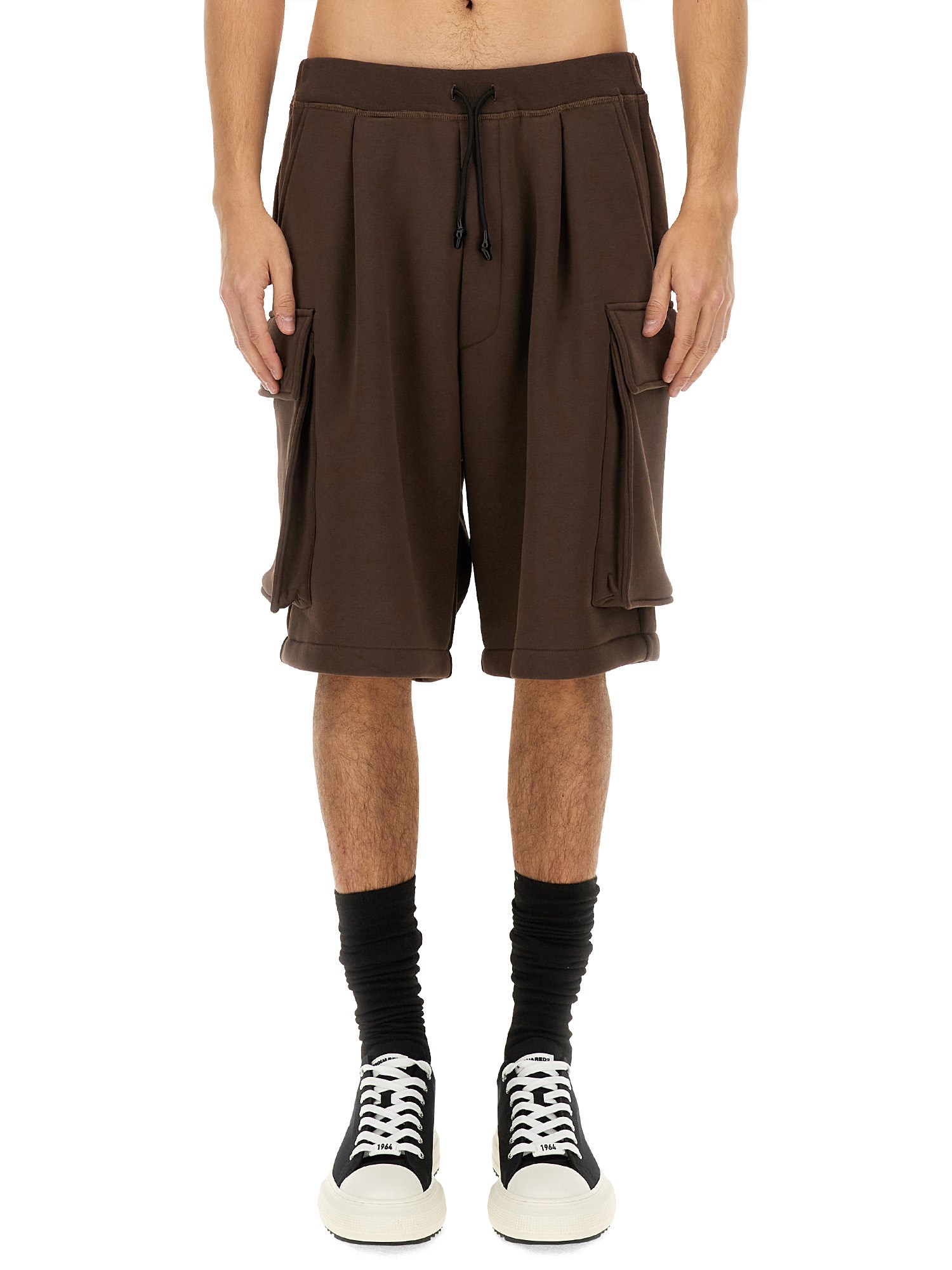 Dsquared2 Dsquared Men Cargo Bermuda Shorts "balloon" In Brown