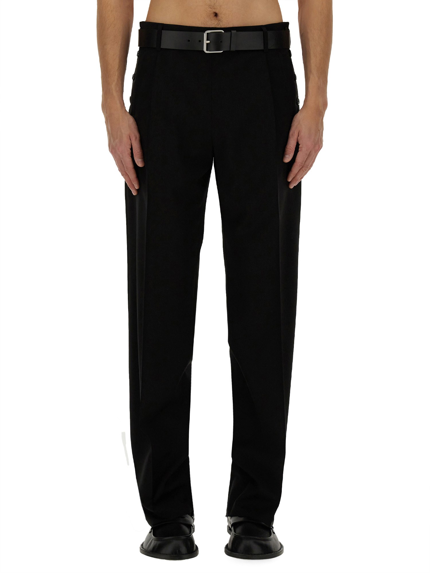 Moschino Wool Trousers Featuring Pockets In Black