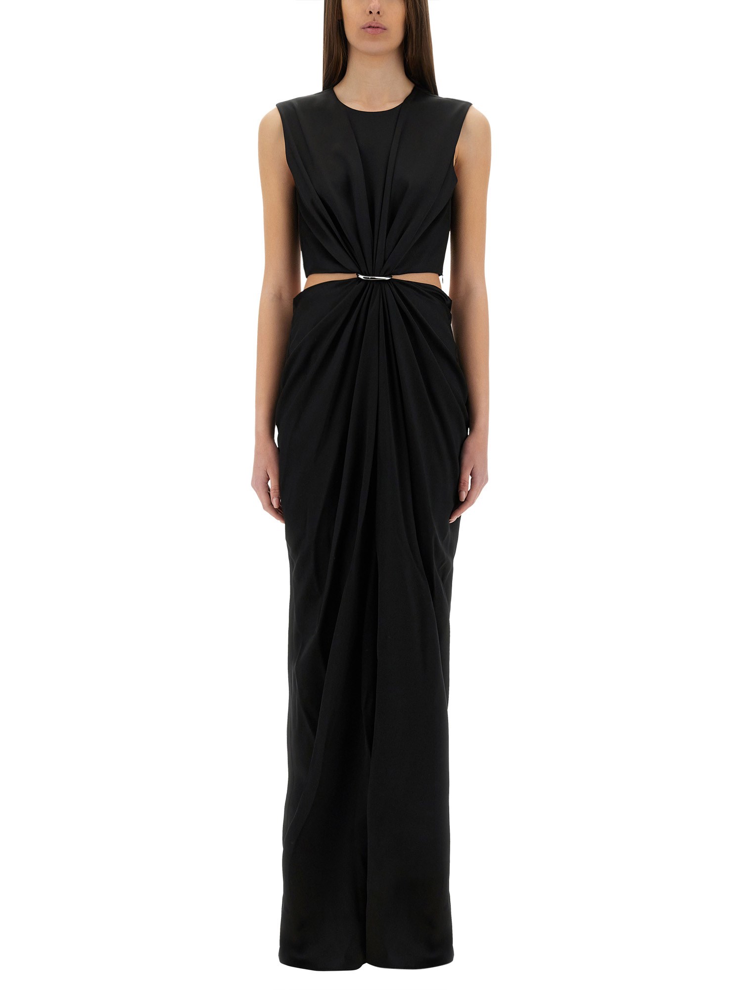 Max Mara Women Panaro Silk Satin Dress In Hourglass In Black