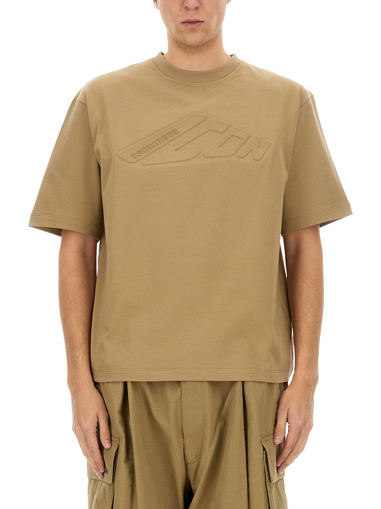Dsquared2 Dsquared Men "icon New Generation" T-shirt In Beige