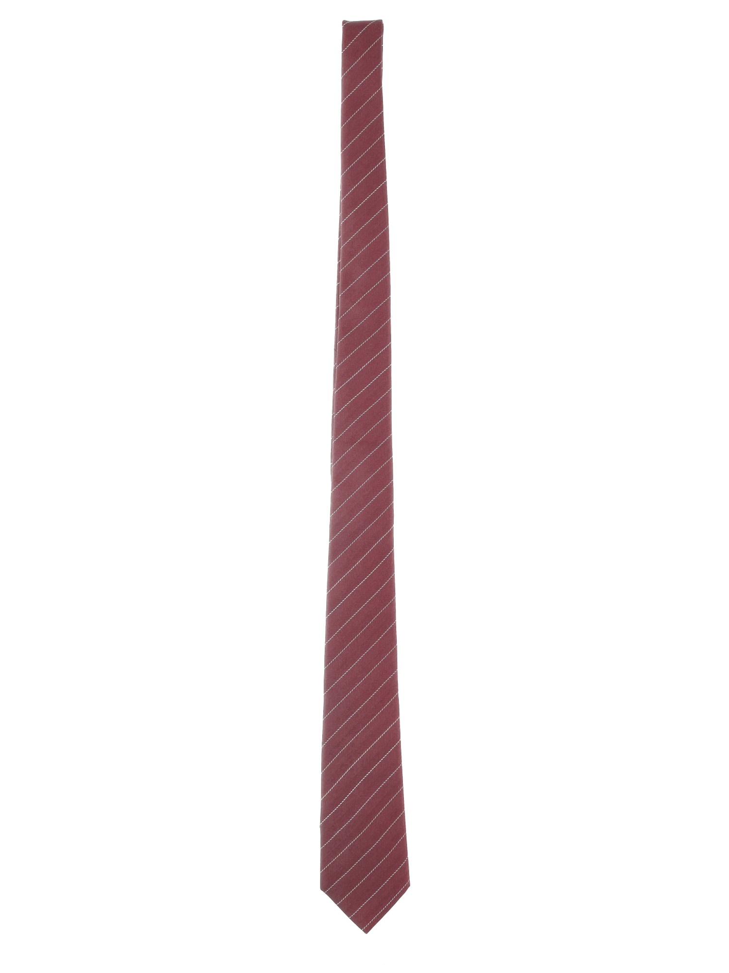 Saint Laurent Wide Tie In Square Silk Twill In Red