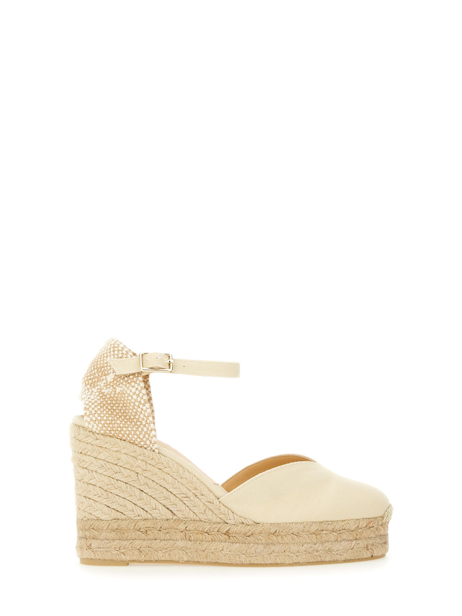 Castaã±er 80mm Ankle-strap Wedge Espadrilles In Ivory
