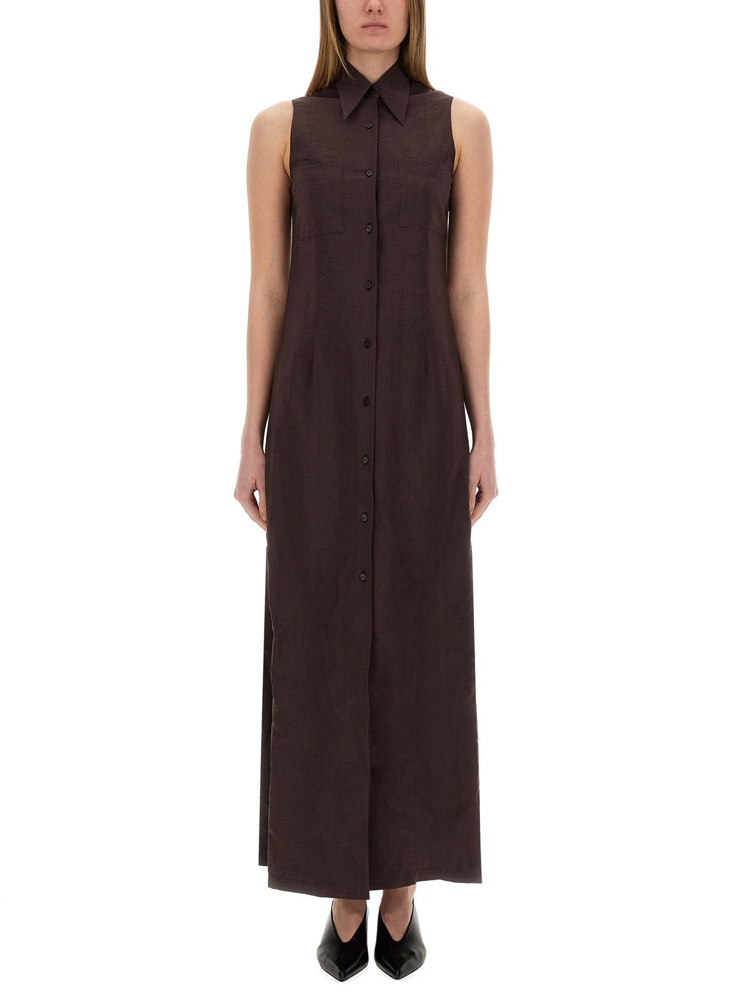 ALYSI SILK CANVAS CHEMISIER DRESS 