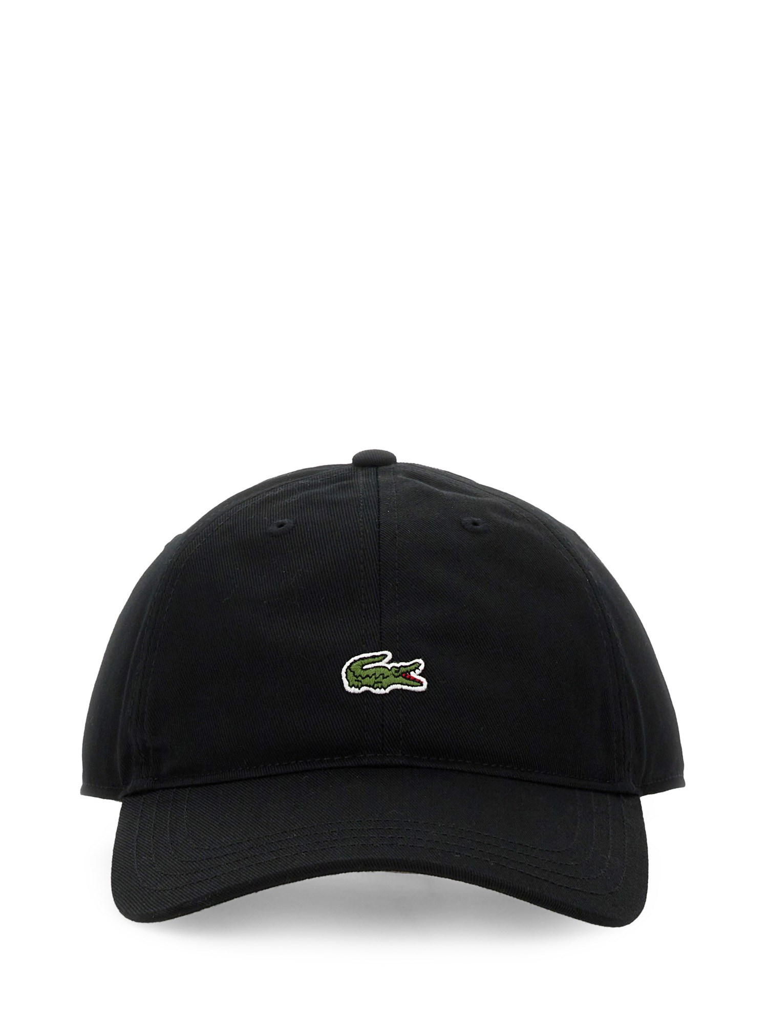 Shop Lacoste Baseball Hat With Logo In Black