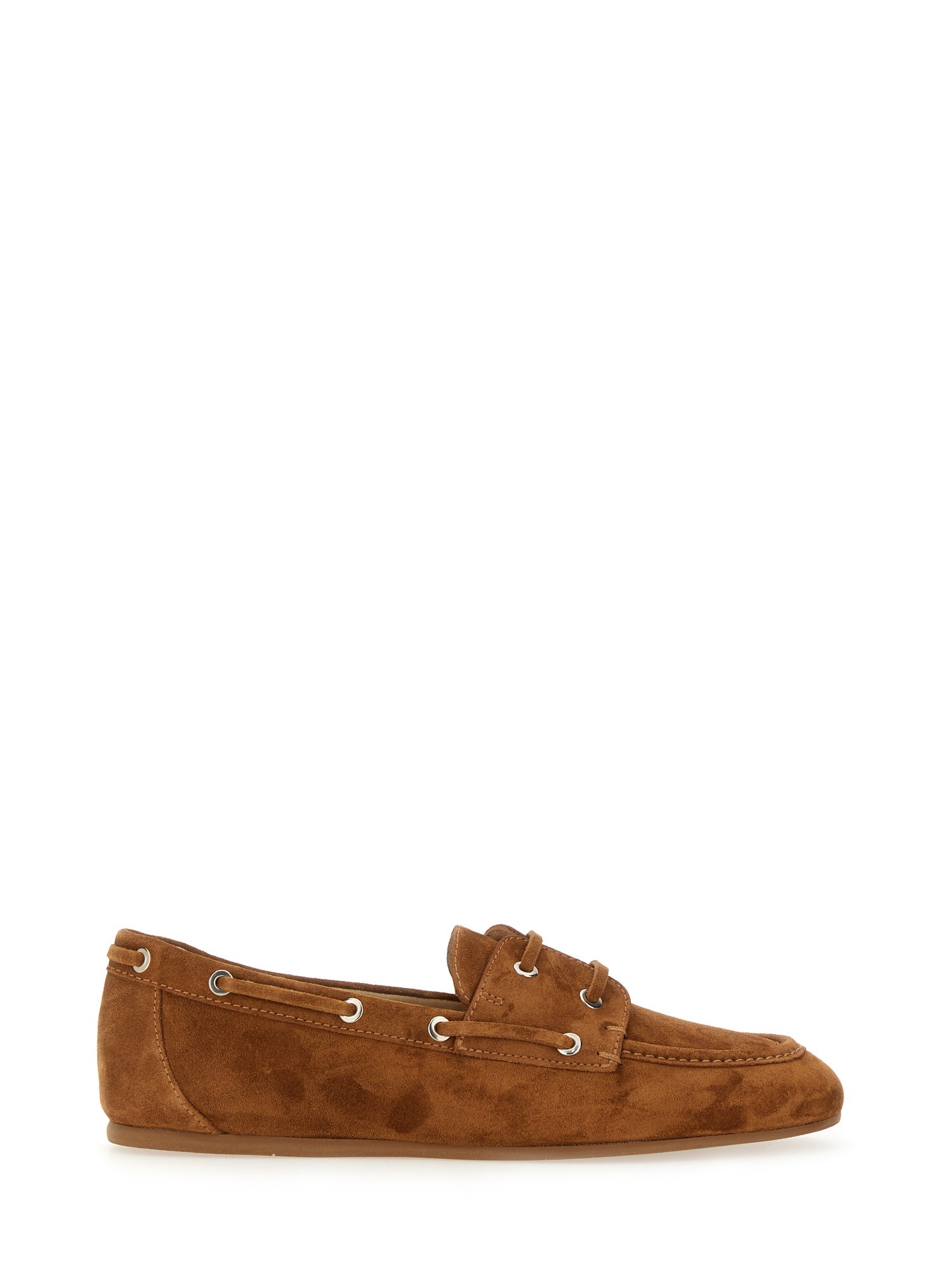 Stuart Weitzman Tinsley Moccasin Suede Loafers In Buff