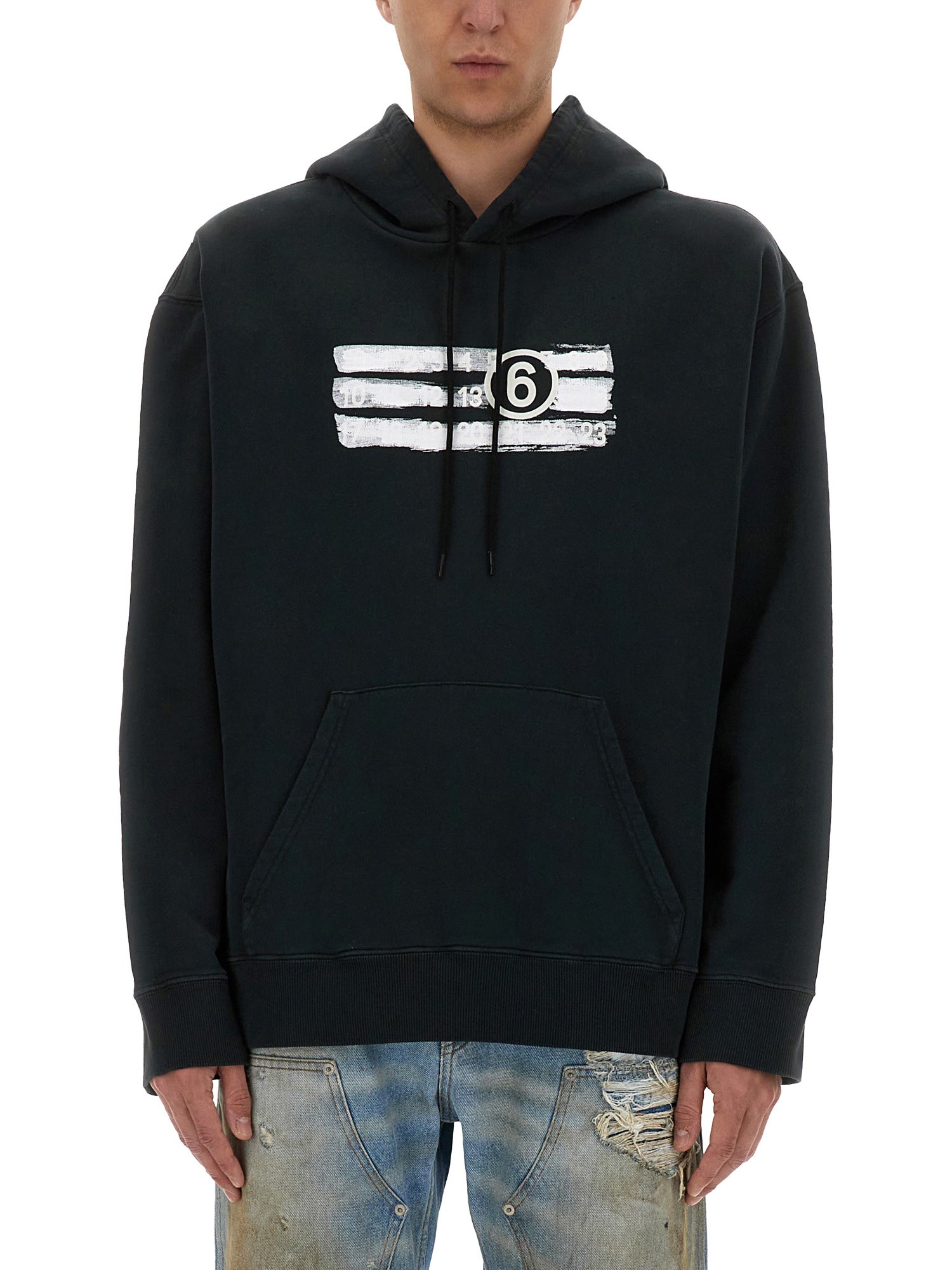 Mm6 Maison Margiela Drawstring Hood Kangaroo Pocket Ribbed Cuffs